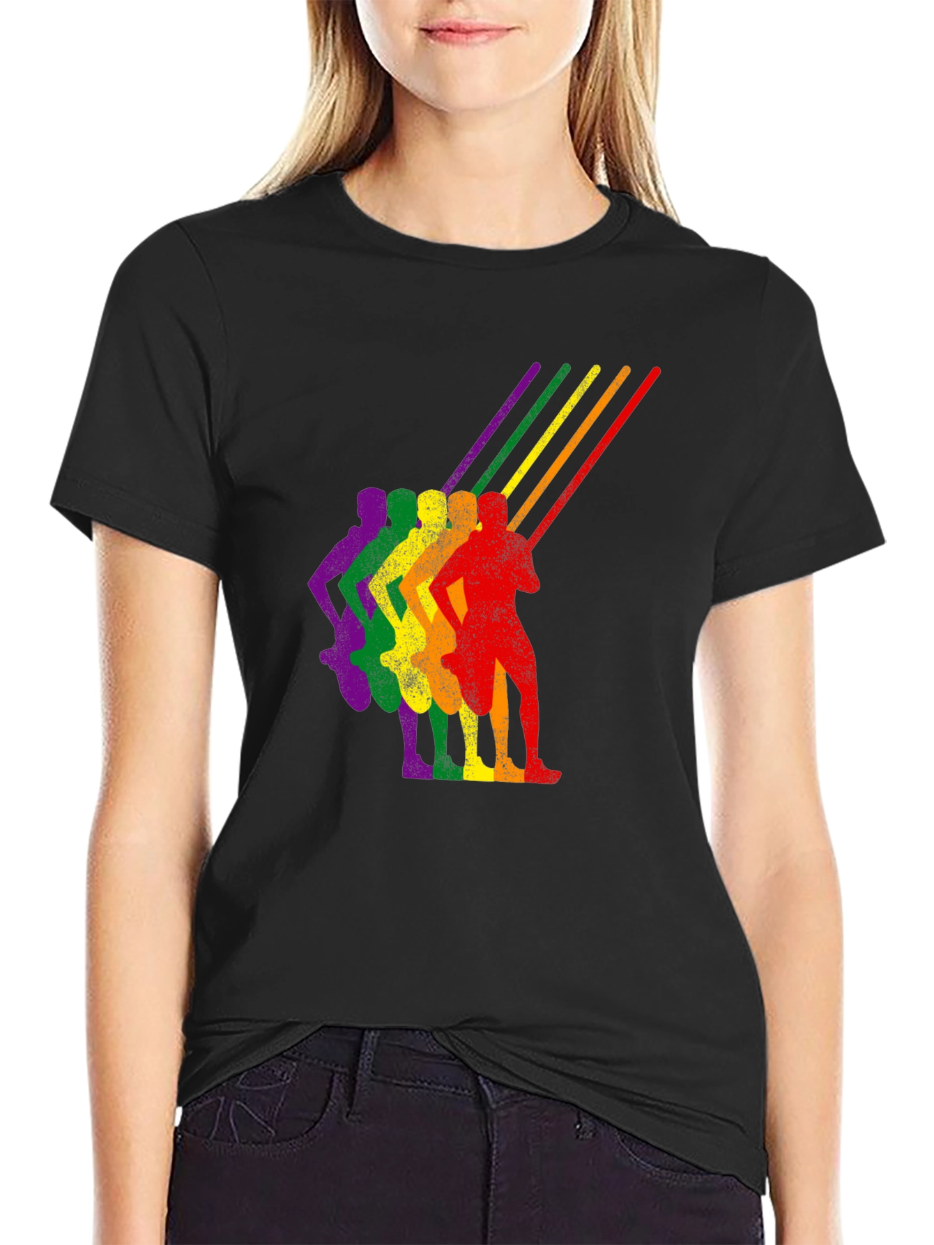 Pride Run Rainbow Graphic Tee