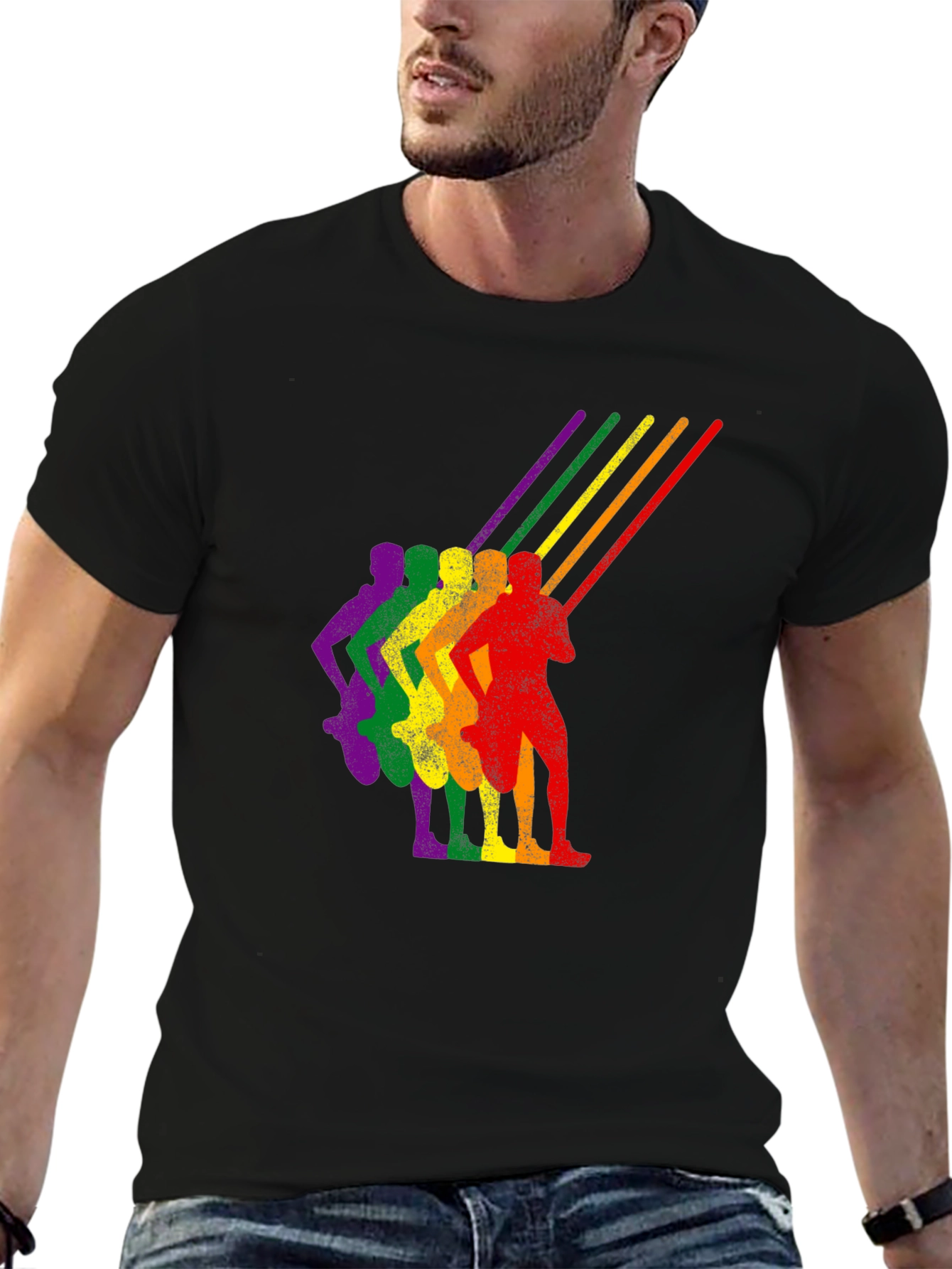 Pride Run Rainbow Graphic Tee