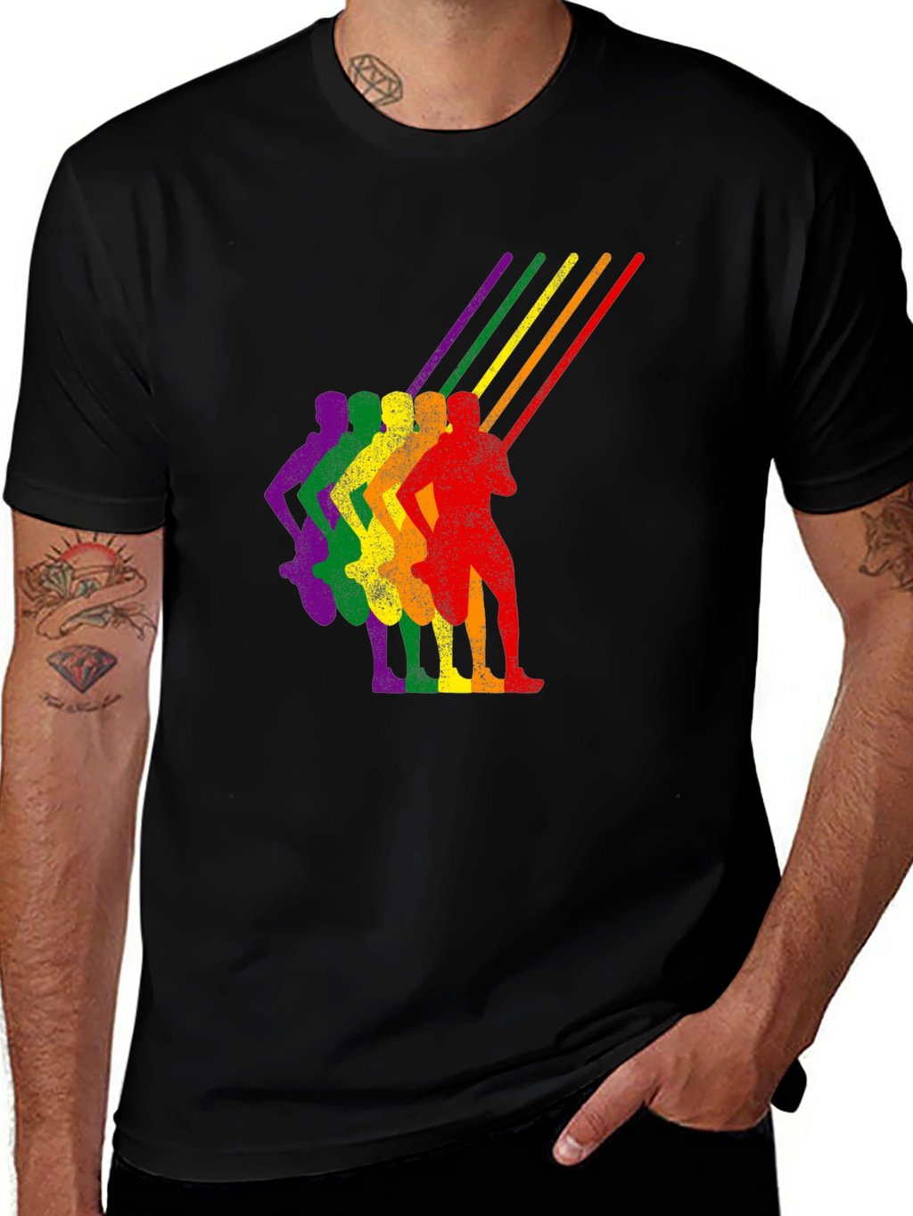 Pride Run Rainbow Graphic Tee