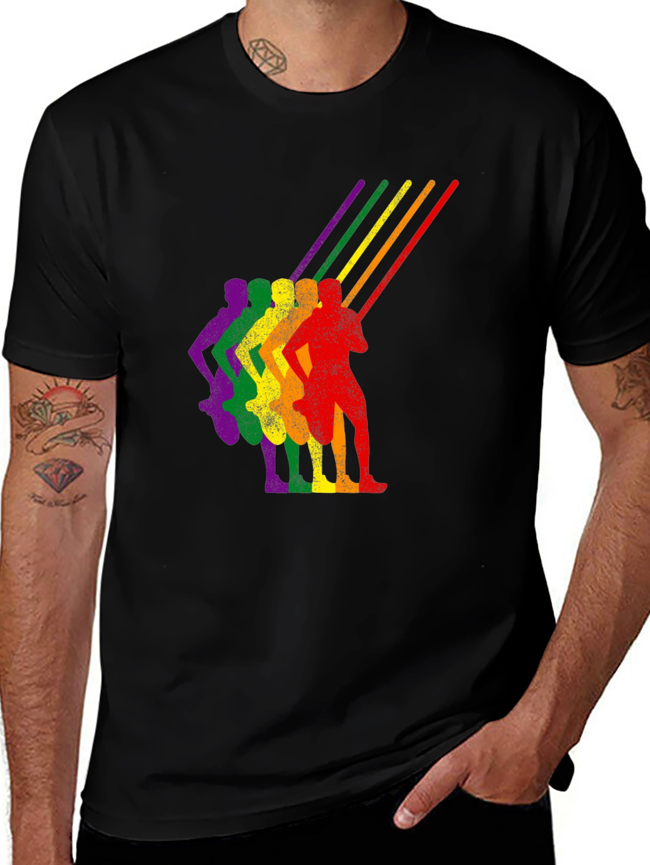 Pride Run Rainbow Graphic Tee