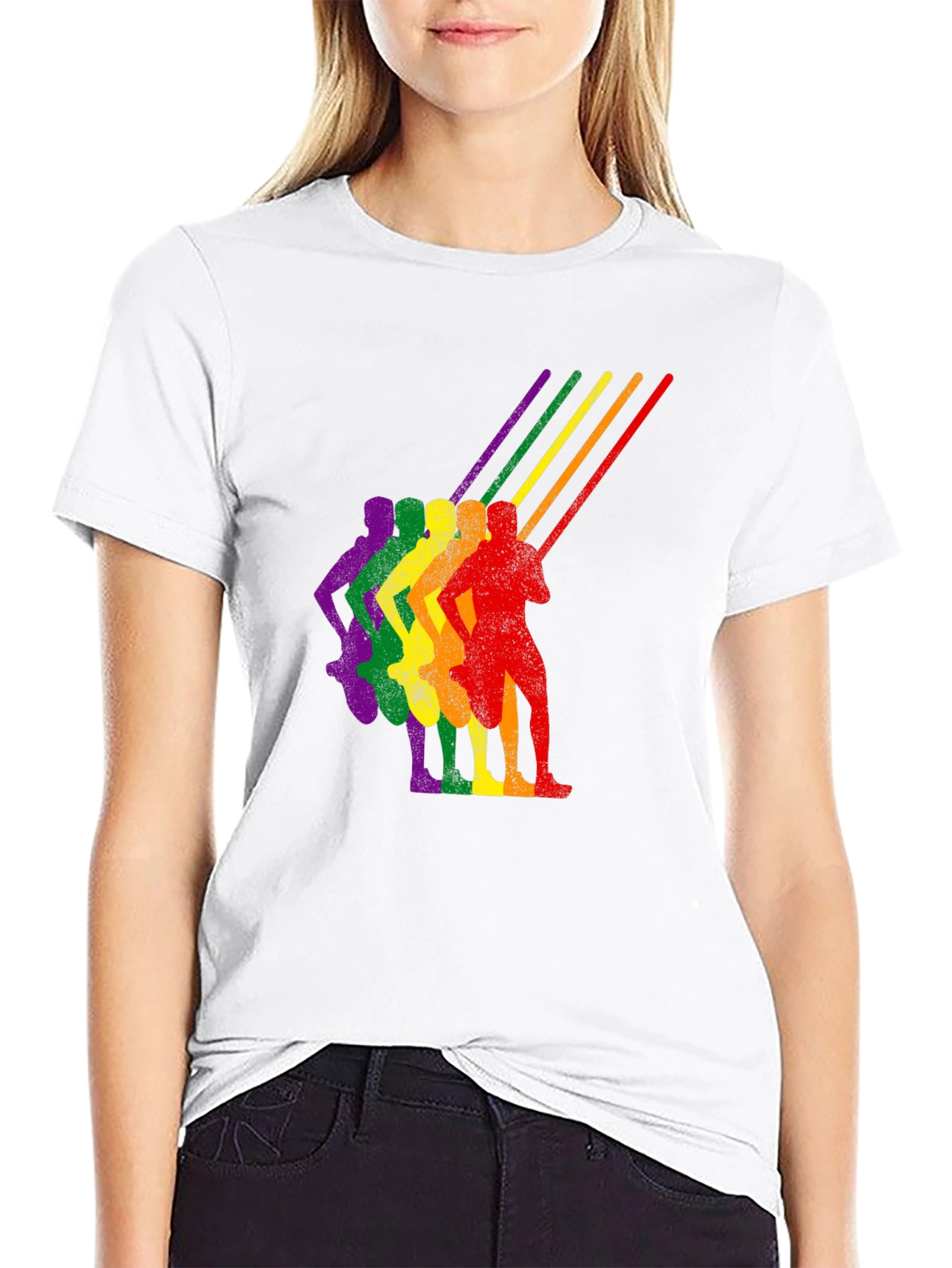 Pride Run Rainbow Graphic Tee