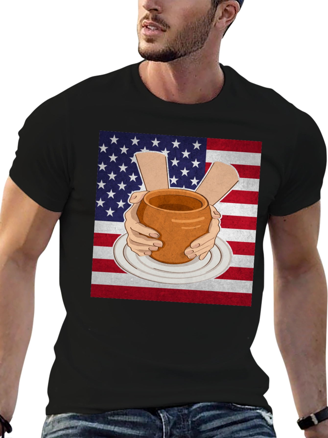 Pottery USA Flag T-Shirt