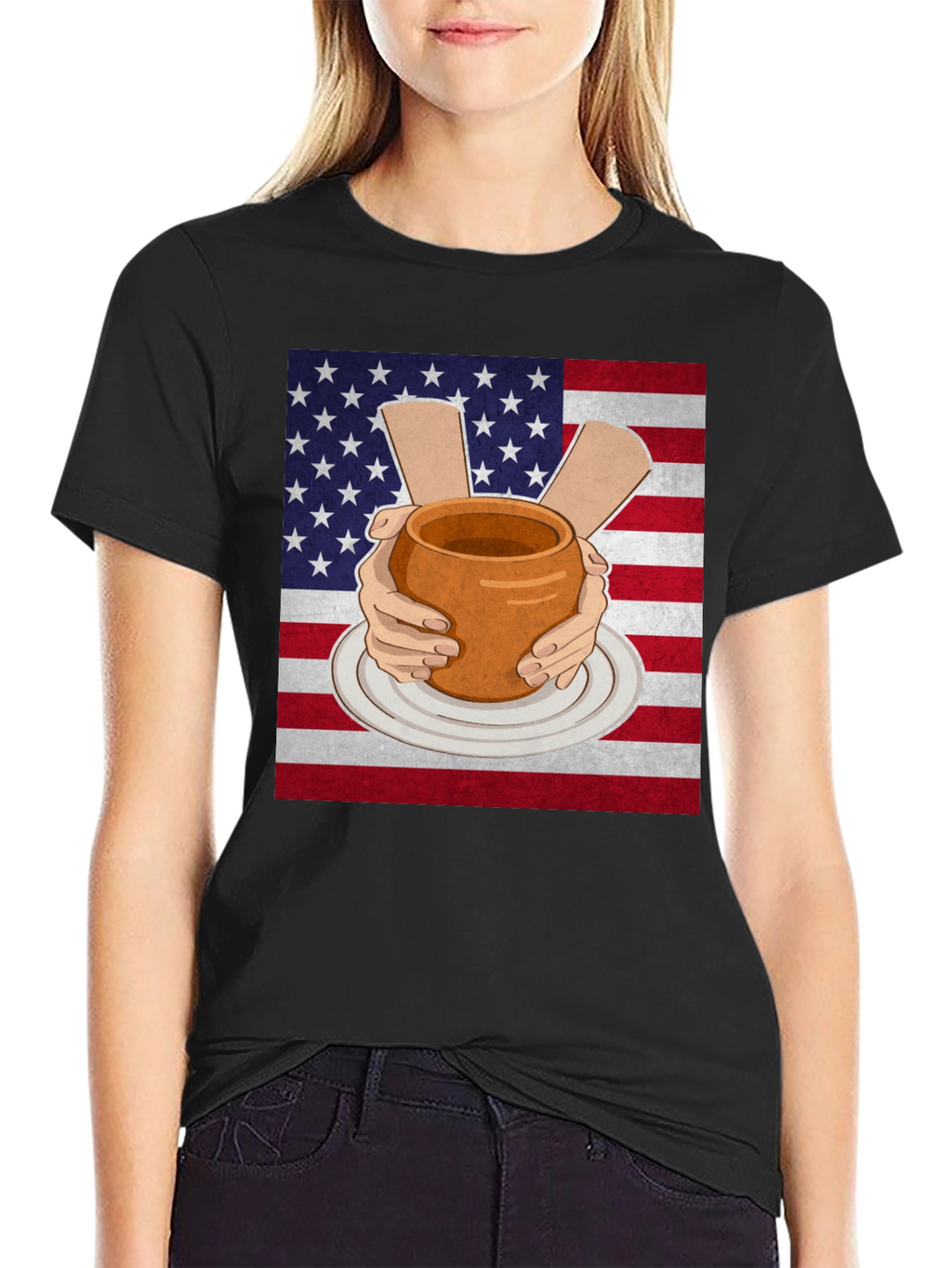 Pottery USA Flag T-Shirt