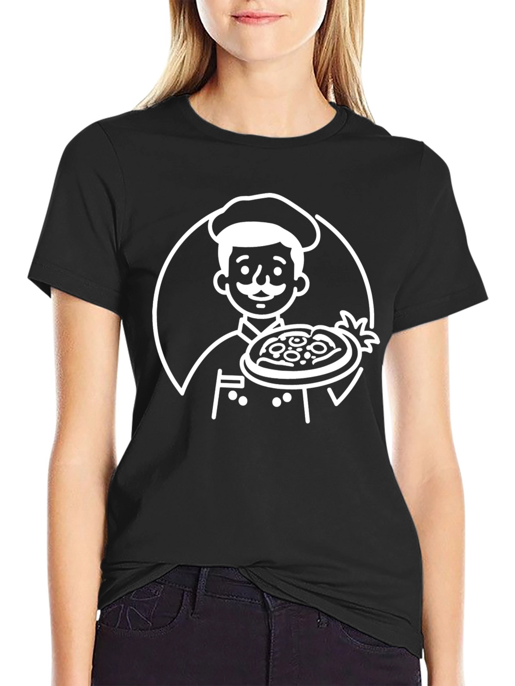 Chef Pizza Graphic Tee - Cool Black T-Shirt
