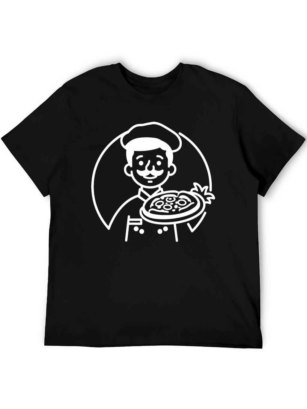 Chef Pizza Graphic Tee - Cool Black T-Shirt
