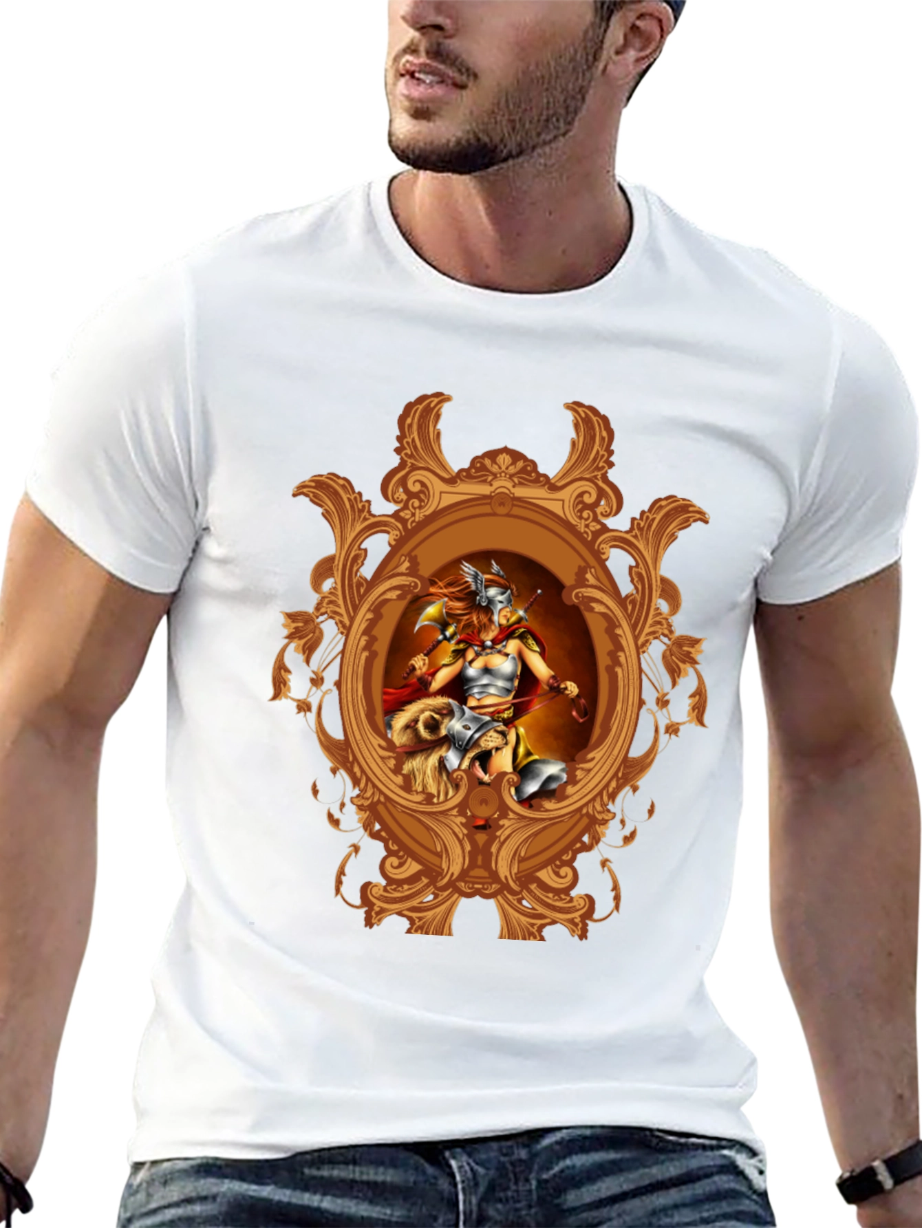 Valkyrie Framed Graphic T-Shirt - Black