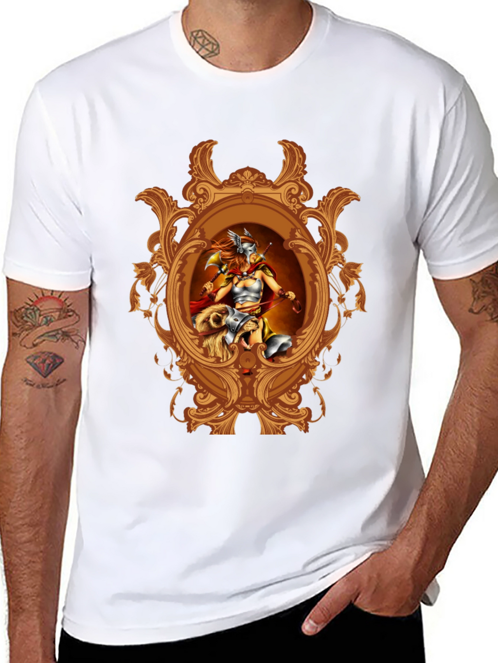 Valkyrie Framed Graphic T-Shirt - Black