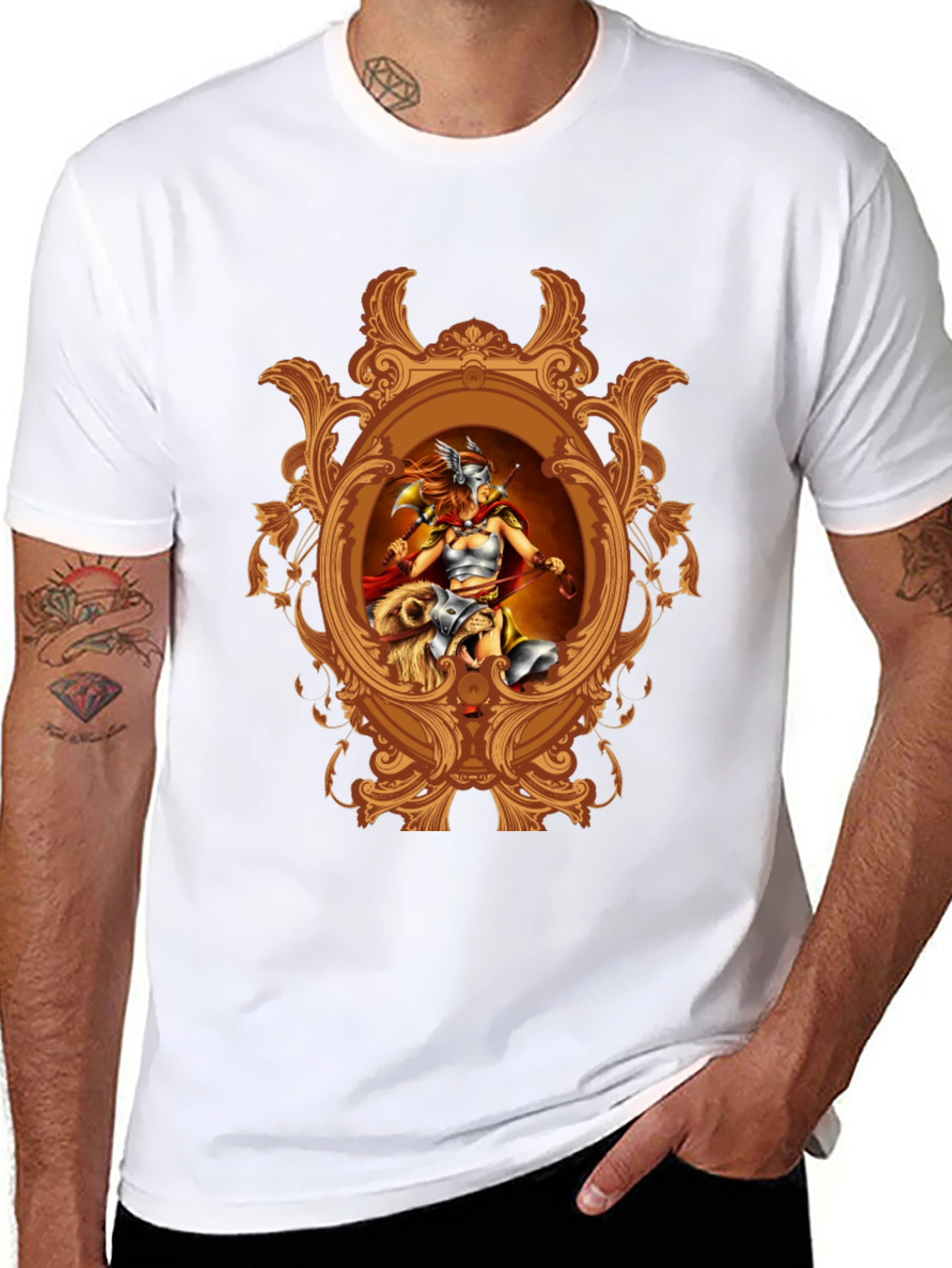 Valkyrie Framed Graphic T-Shirt - Black