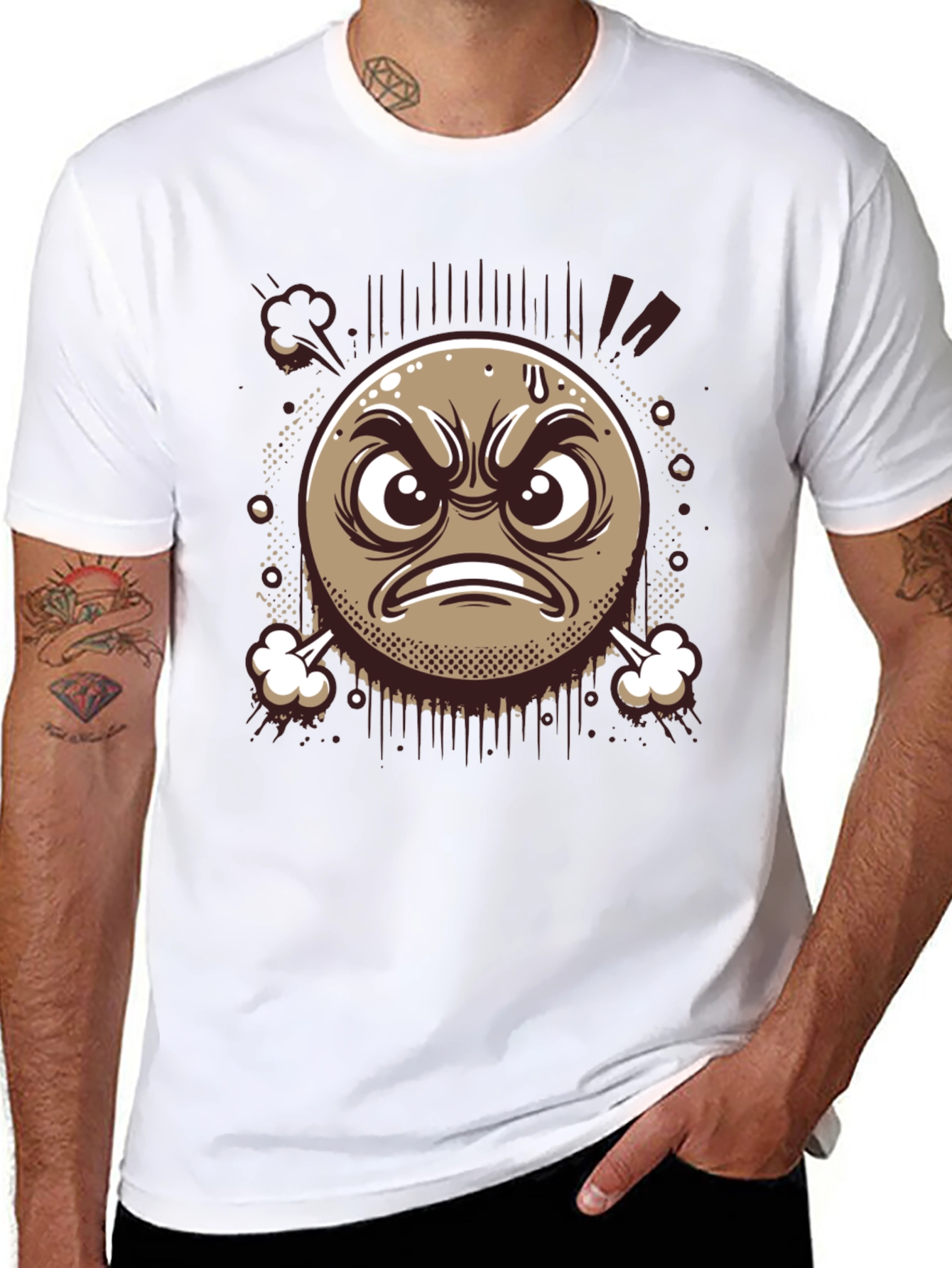 Angry Emoji Graphic T-Shirt - Express Yourself