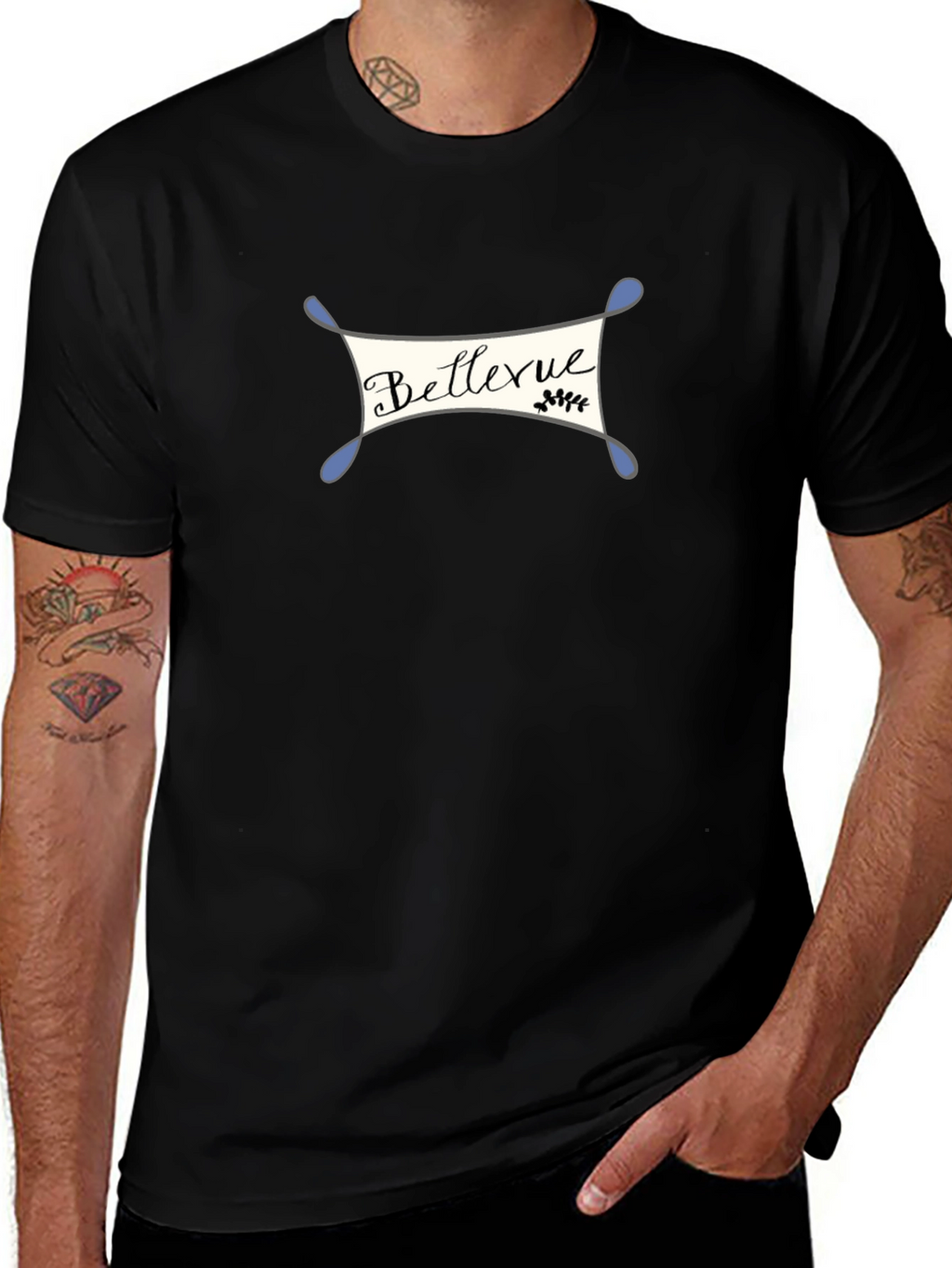 Bellevue Graphic Print Black T-Shirt