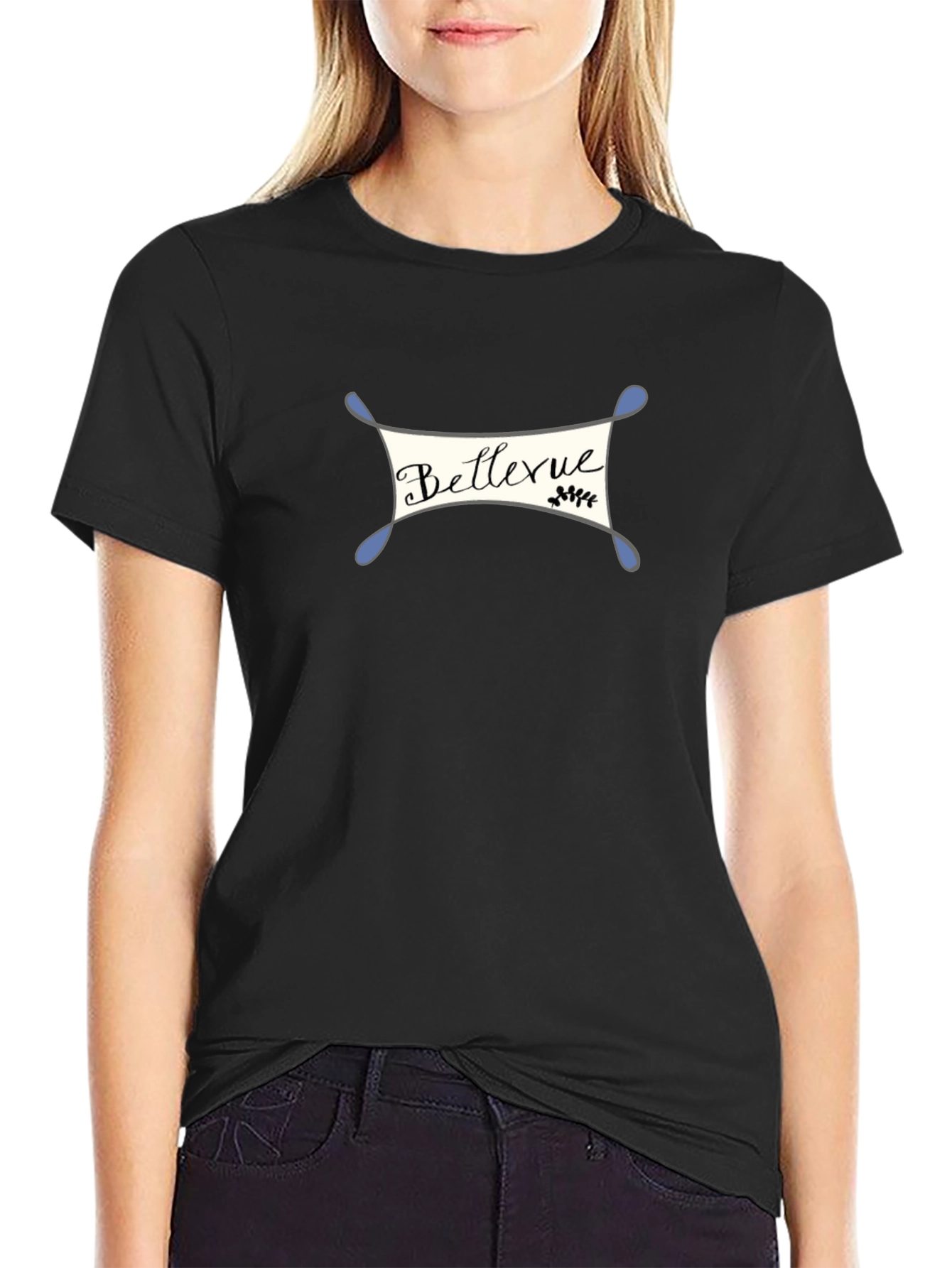 Bellevue Graphic Print Black T-Shirt