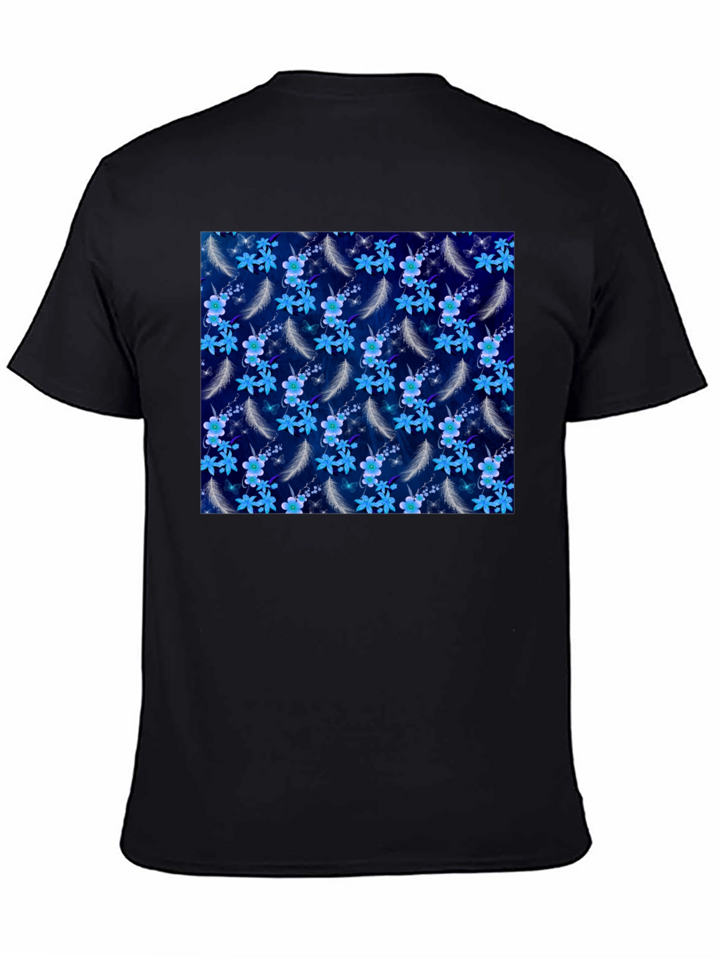 Floral Feather Graphic Tee - Black