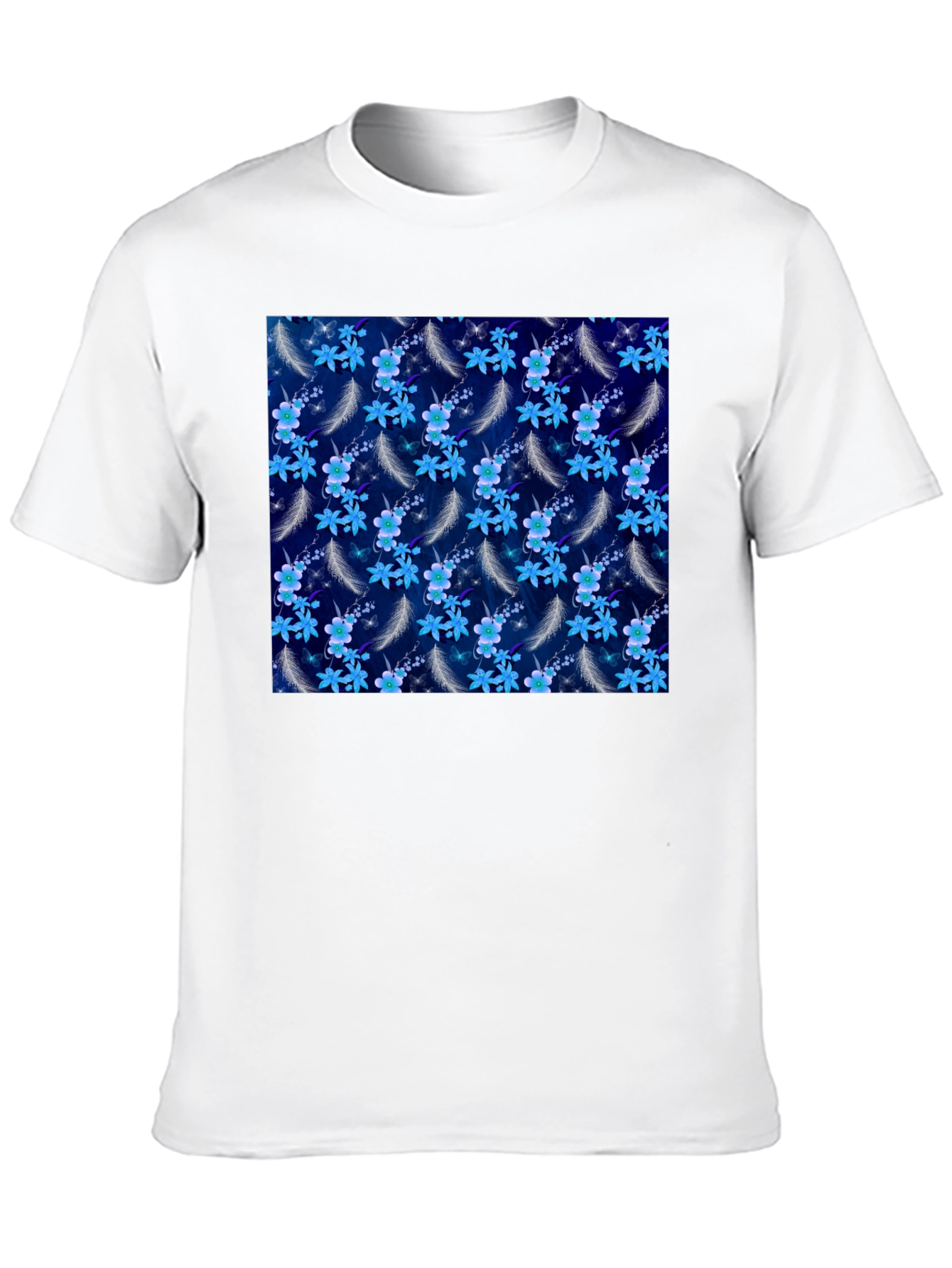 Floral Feather Graphic Tee - Black