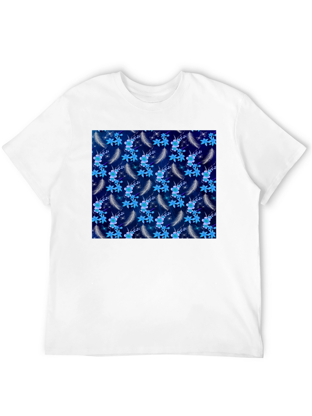 Floral Feather Graphic Tee - Black