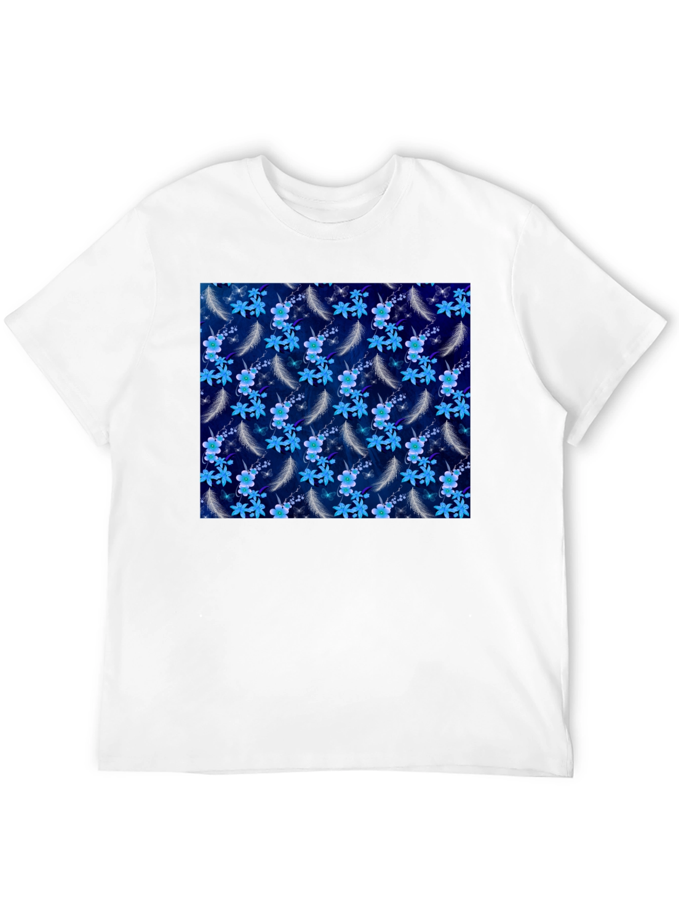 Floral Feather Graphic Tee - Black