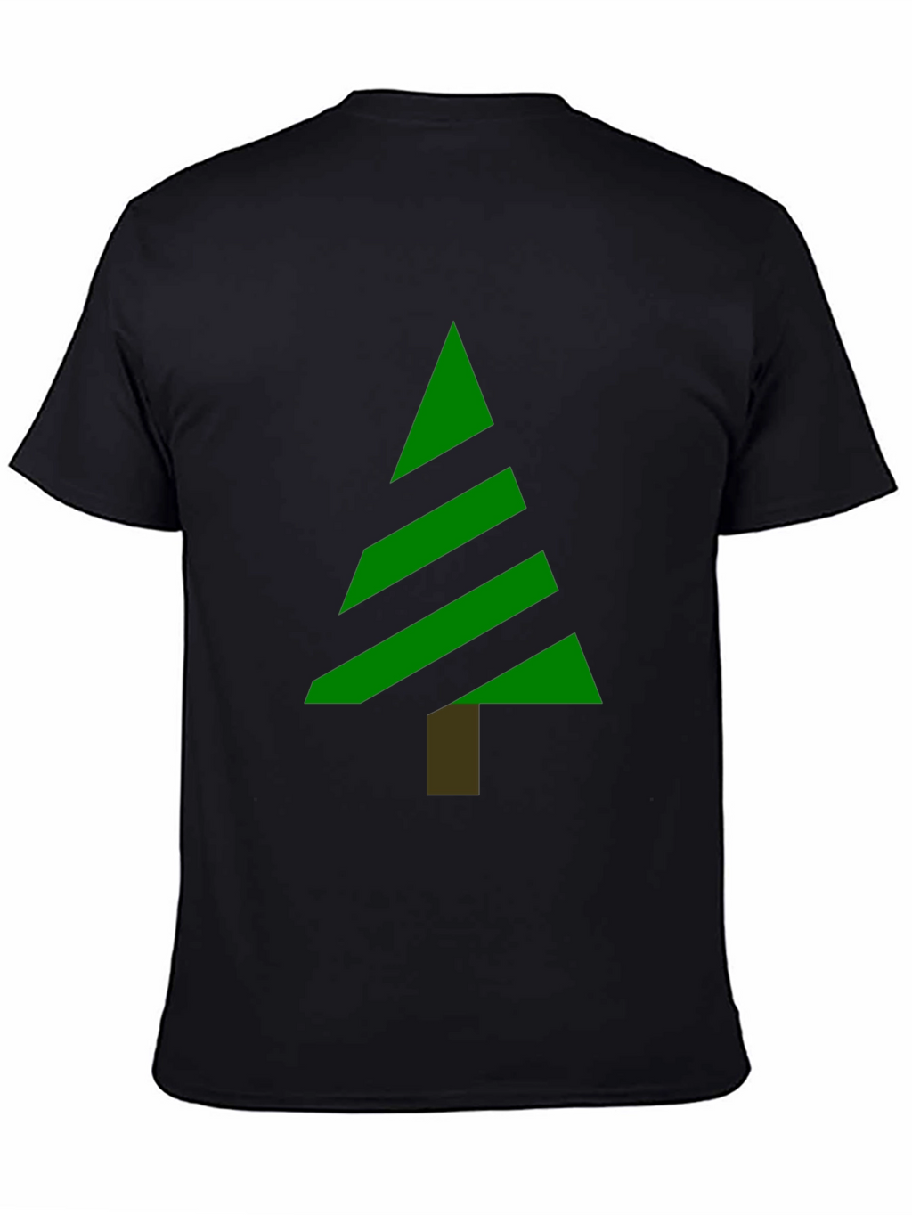 Modern Christmas Tree Graphic Tee - Black