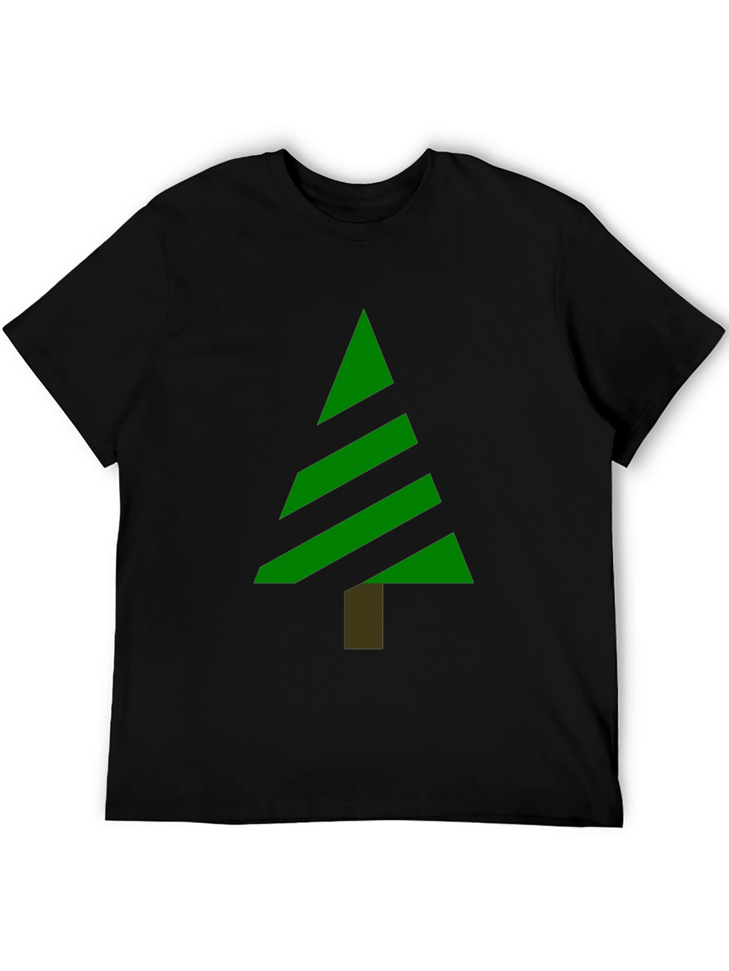 Modern Christmas Tree Graphic Tee - Black