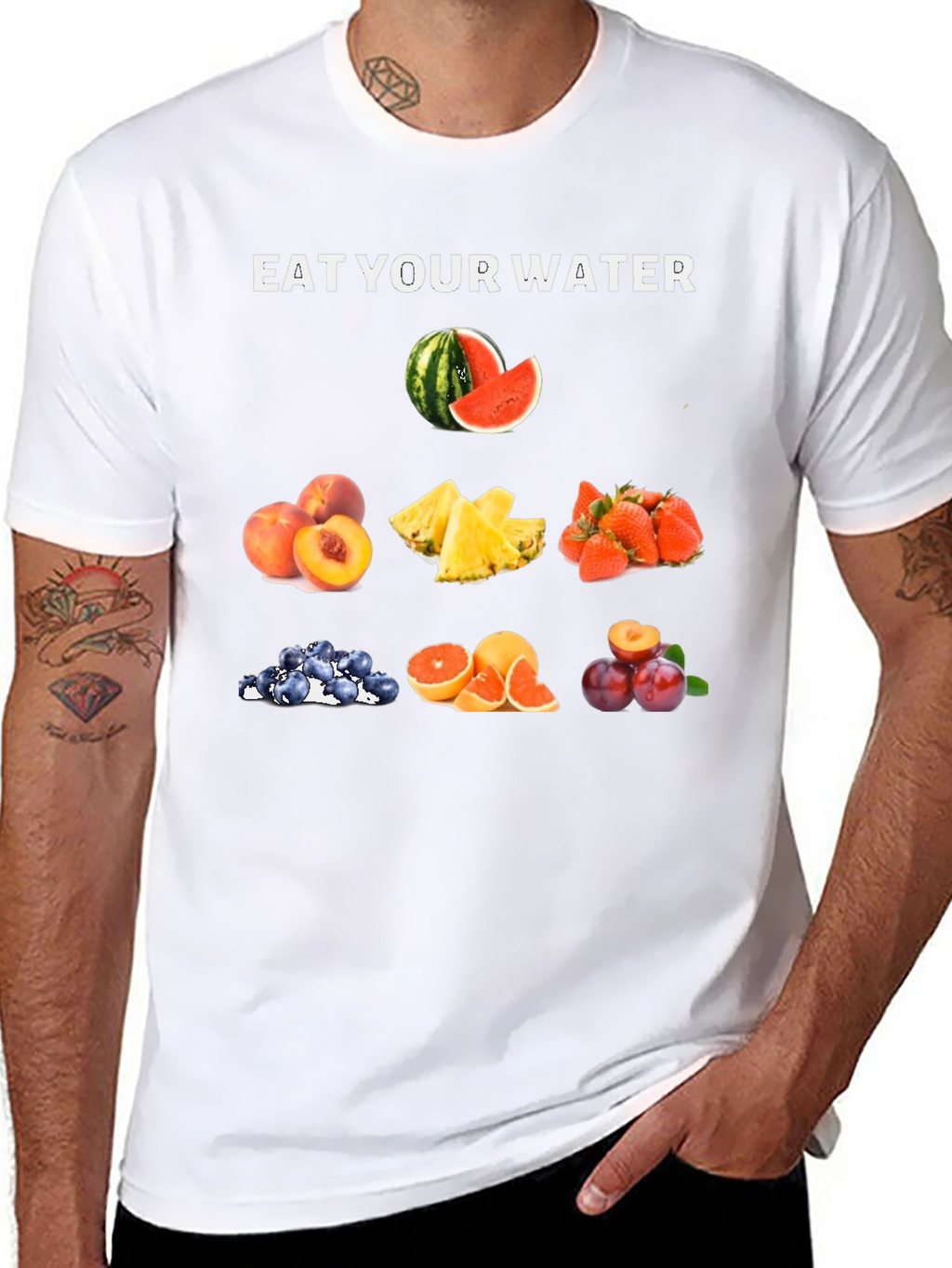 Eat Your Water Fruit T-Shirt - Hydration Fashion