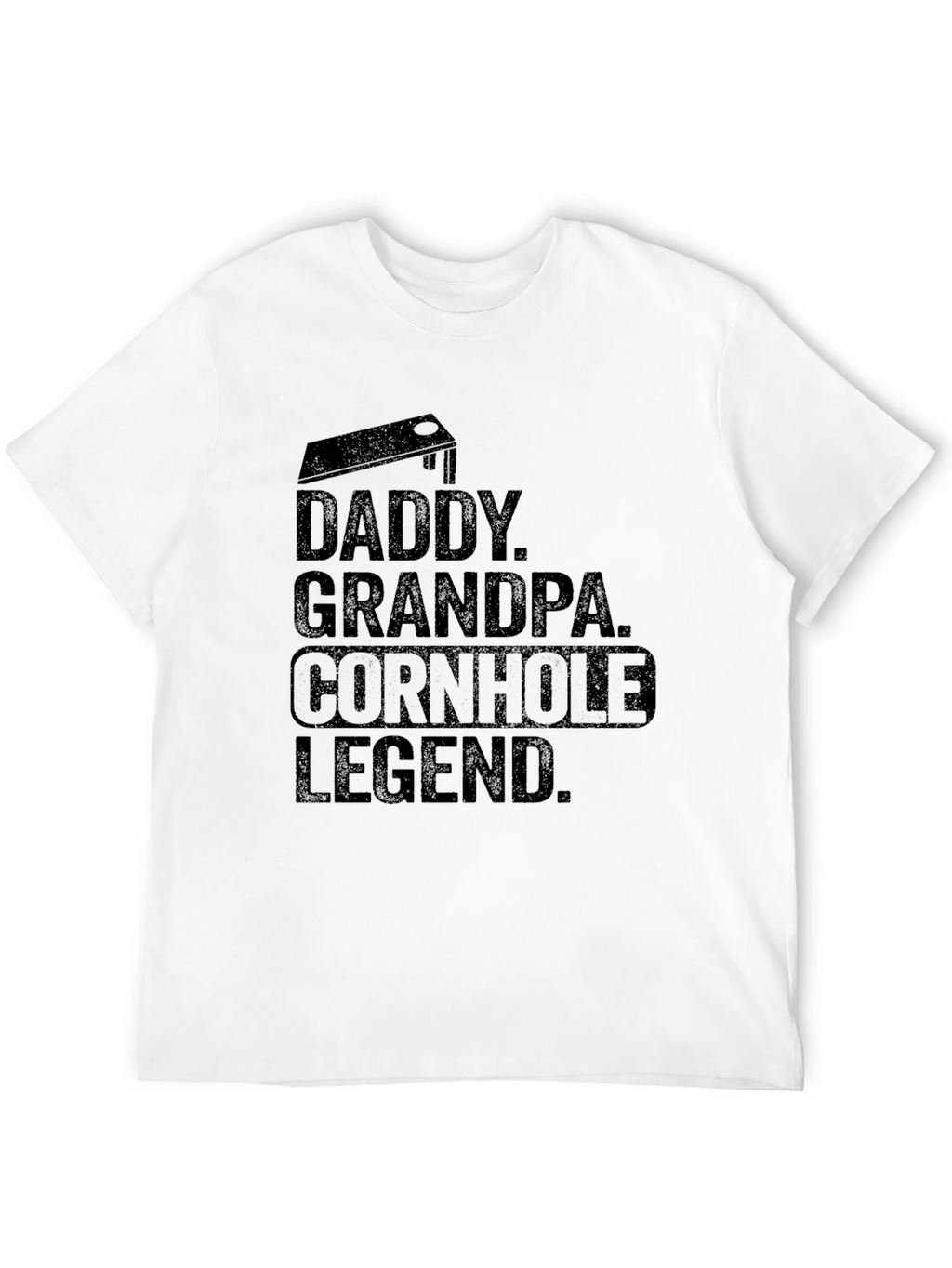 Daddy Grandpa Cornhole Legend Black T-Shirt