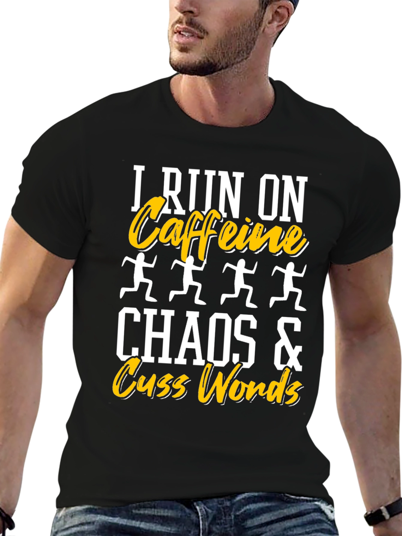 I Run On Caffeine Chaos Cuss Words T-Shirt
