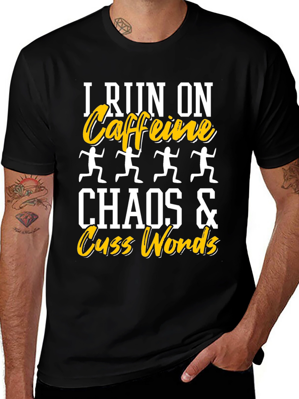 I Run On Caffeine Chaos Cuss Words T-Shirt