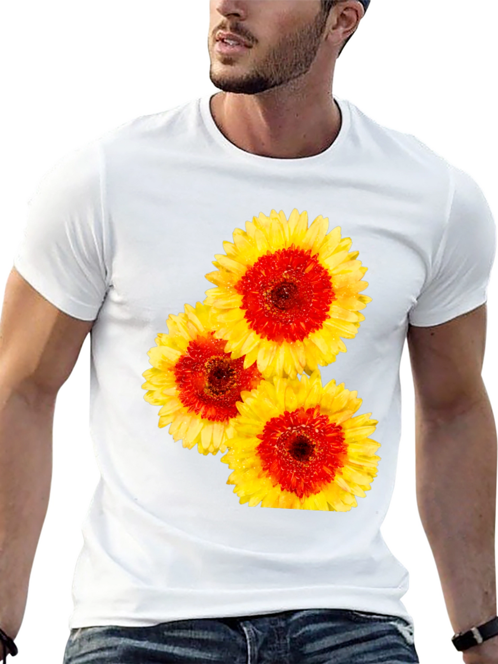 Floral Print Crew Neck Tee