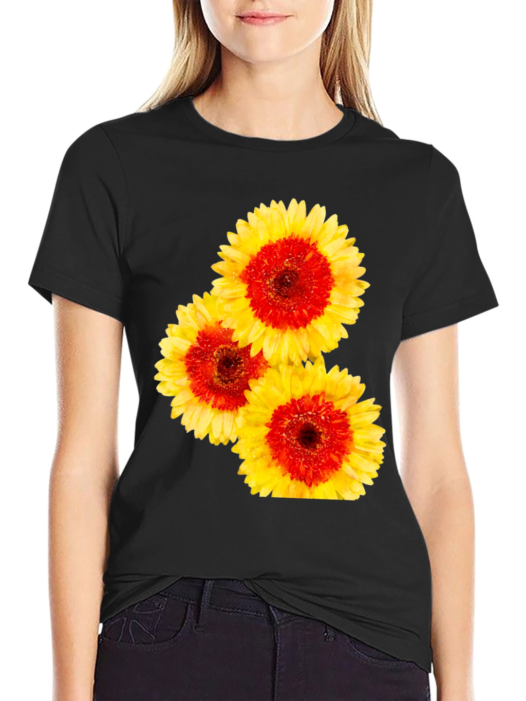 Floral Print Crew Neck Tee
