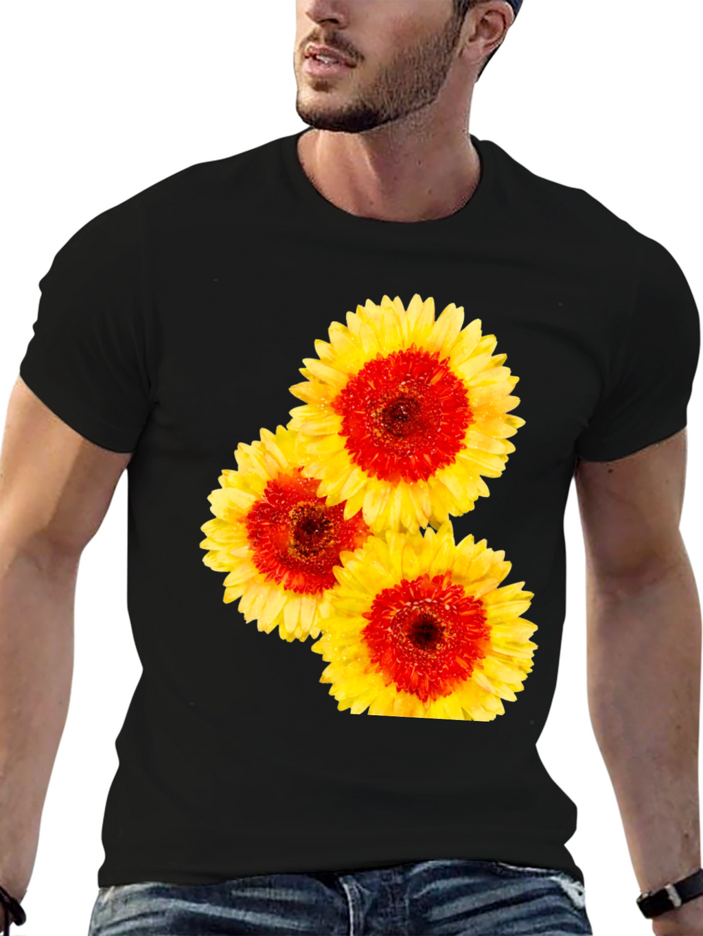 Floral Print Crew Neck Tee