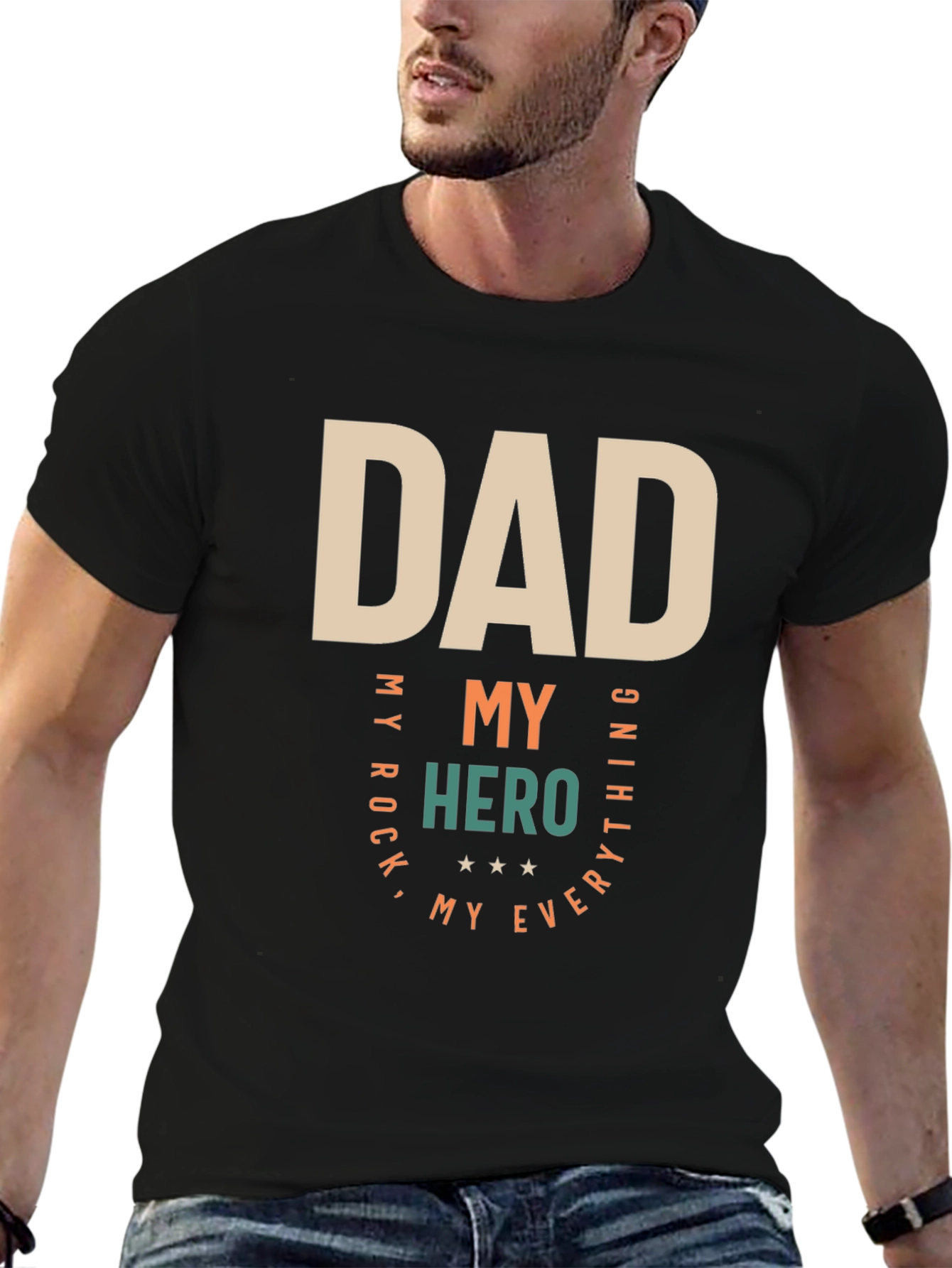 Dad My Hero Graphic Tee - Perfect Fathers Day Gift