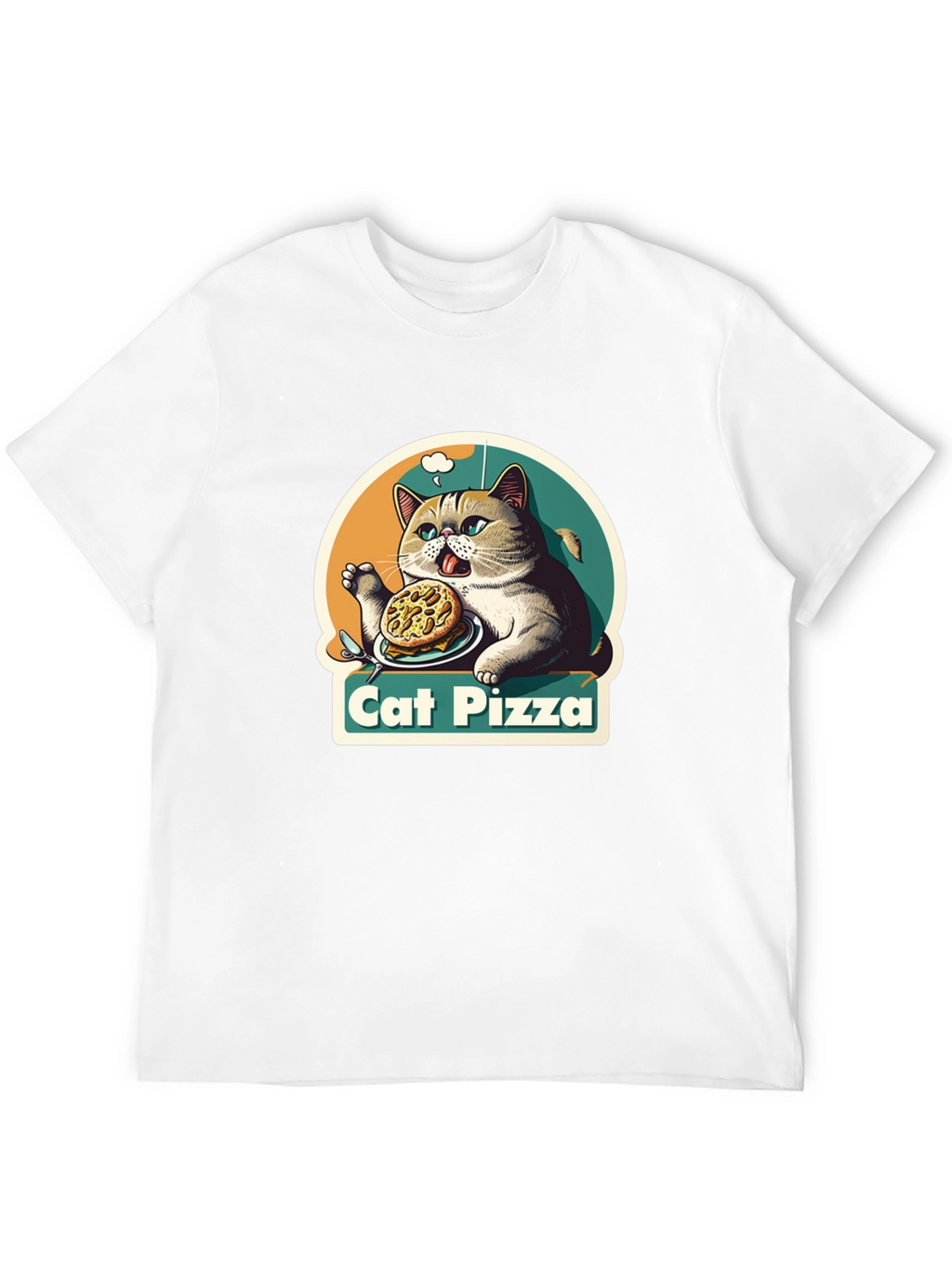 Cat Pizza Graphic T-Shirt