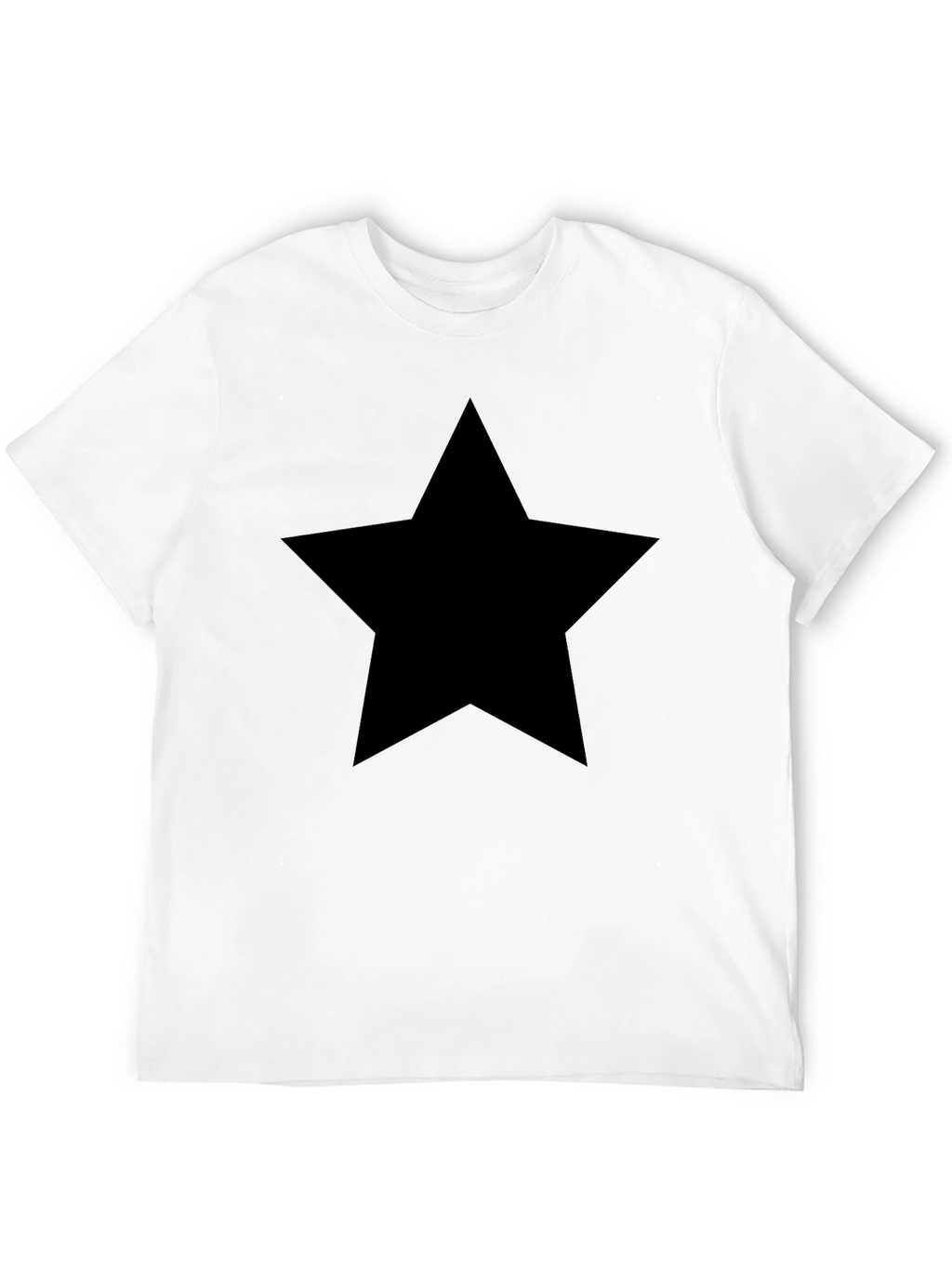 Bold Star Graphic Tee - Black Cotton T-Shirt