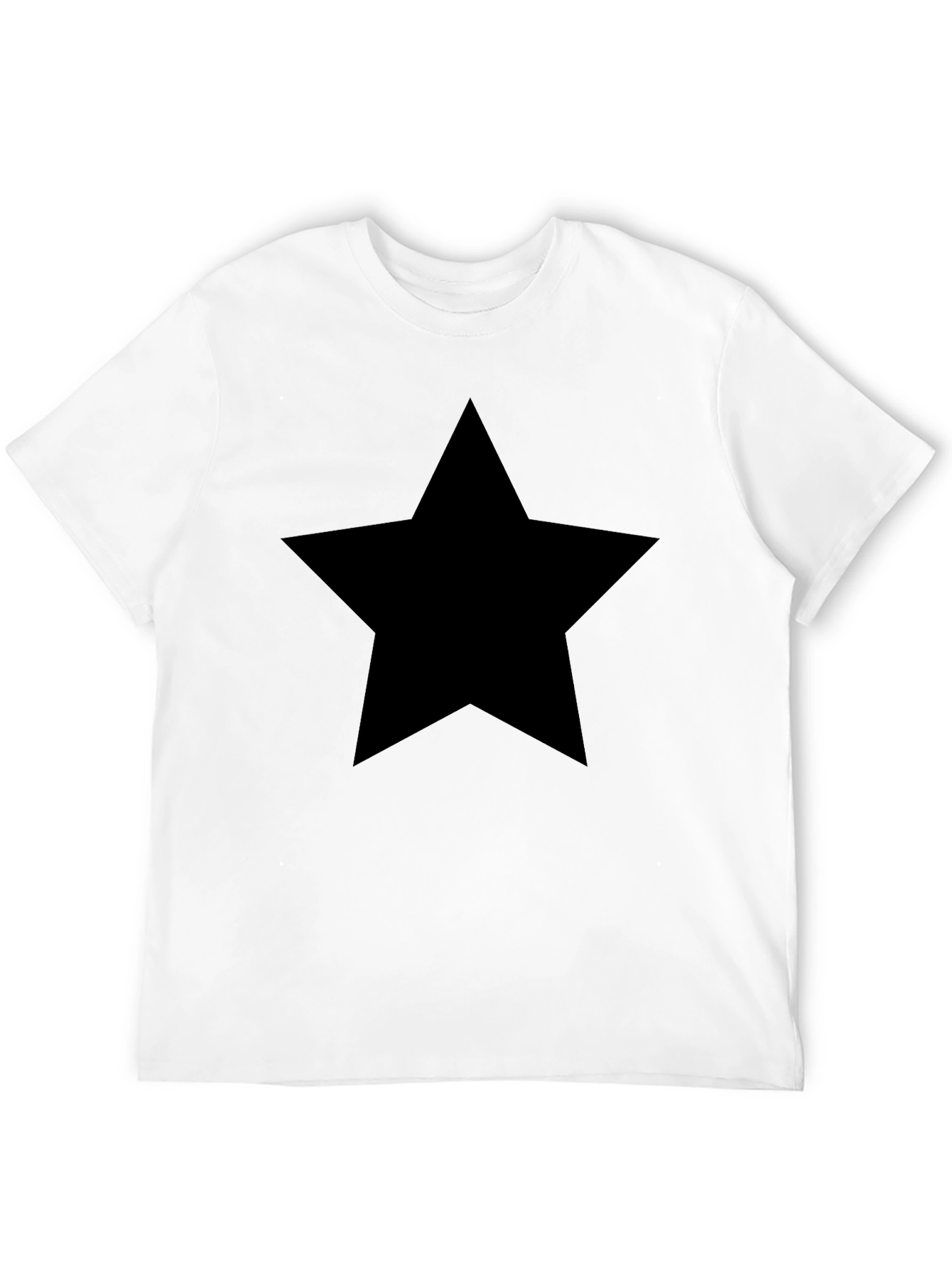 Bold Star Graphic Tee - Black Cotton T-Shirt