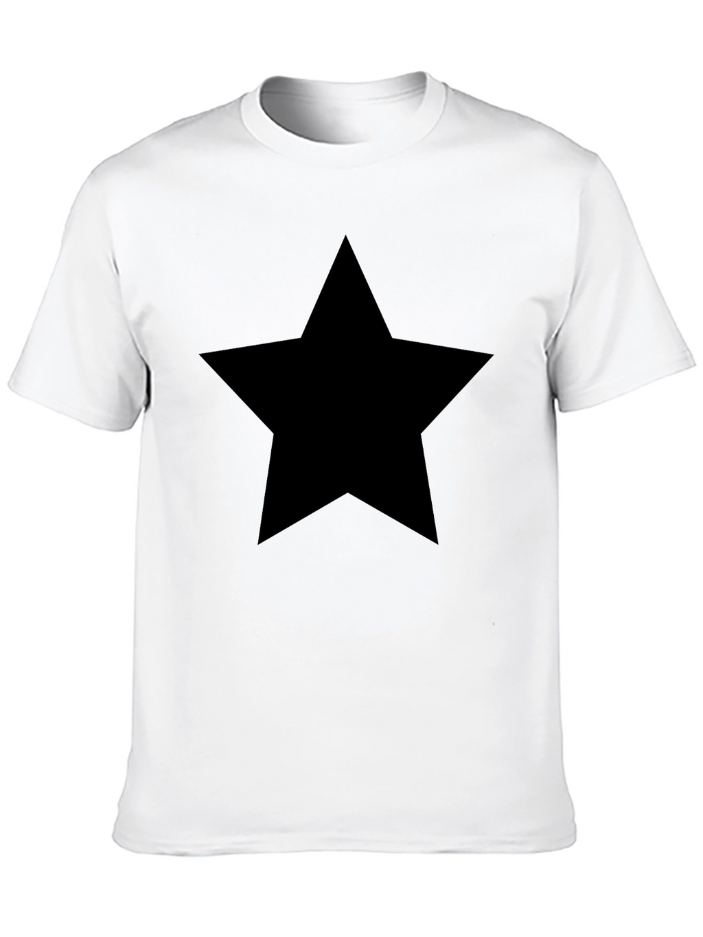 Bold Star Graphic Tee - Black Cotton T-Shirt