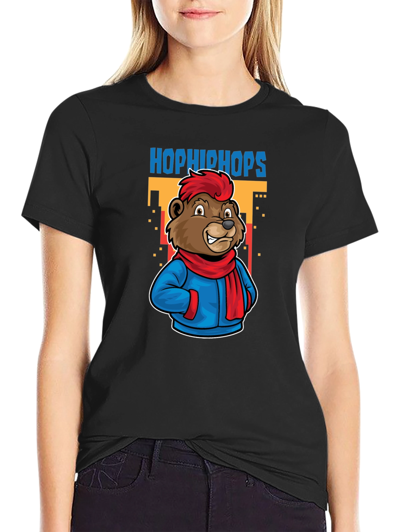 Hop Hip Hops Bear T-Shirt - Urban Cartoon Style