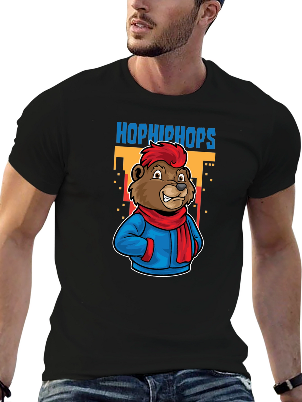 Hop Hip Hops Bear T-Shirt - Urban Cartoon Style