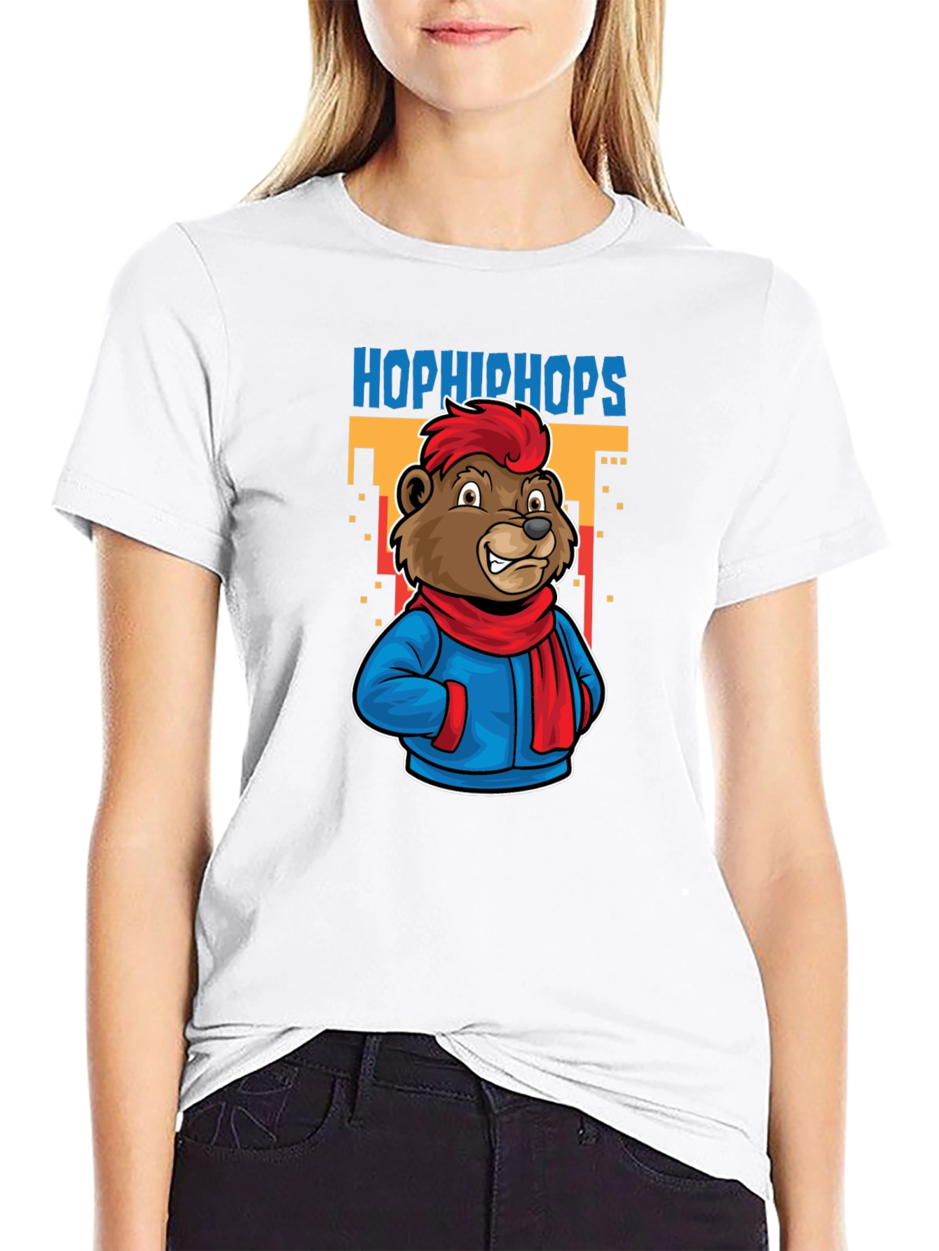 Hop Hip Hops Bear T-Shirt - Urban Cartoon Style