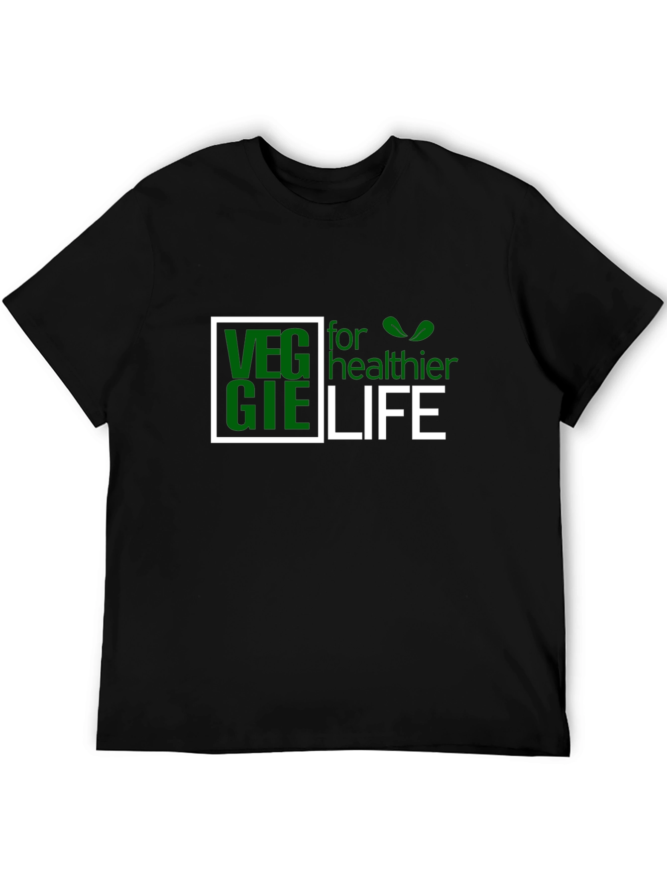 Veggie for Healthier Life Black T-Shirt