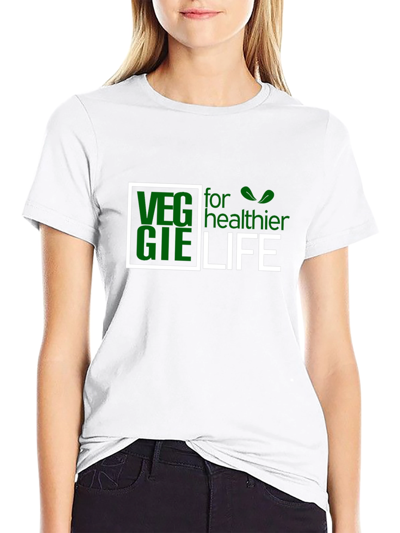 Veggie for Healthier Life Black T-Shirt