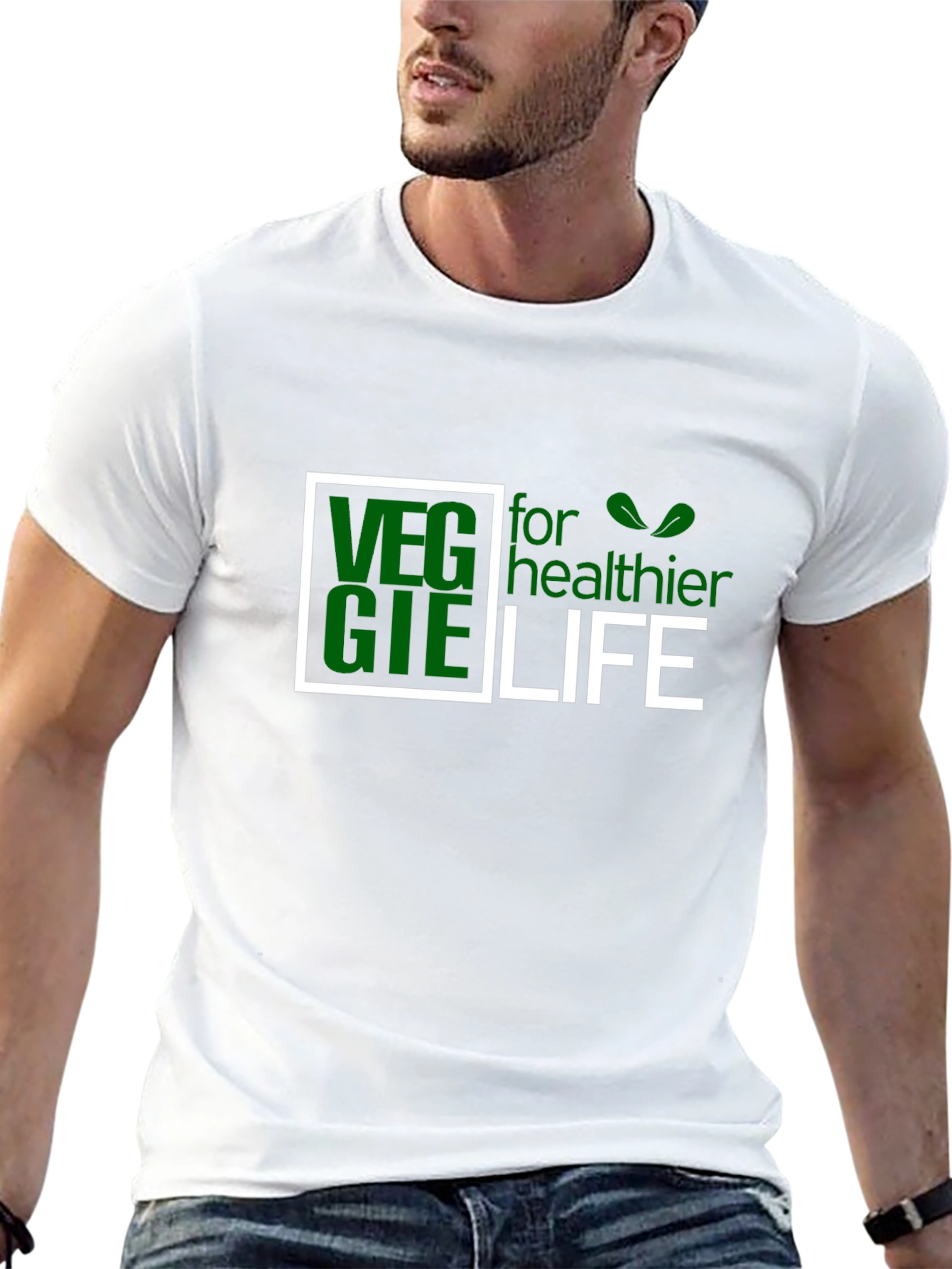 Veggie for Healthier Life Black T-Shirt