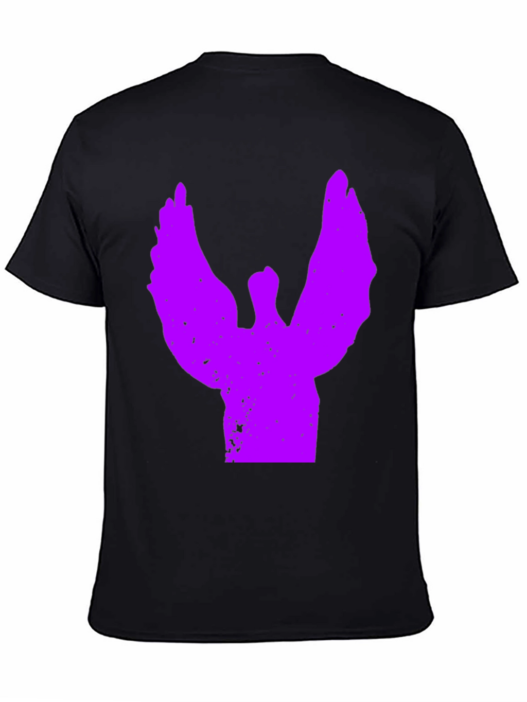 Black T-Shirt with Purple Angel Graphic