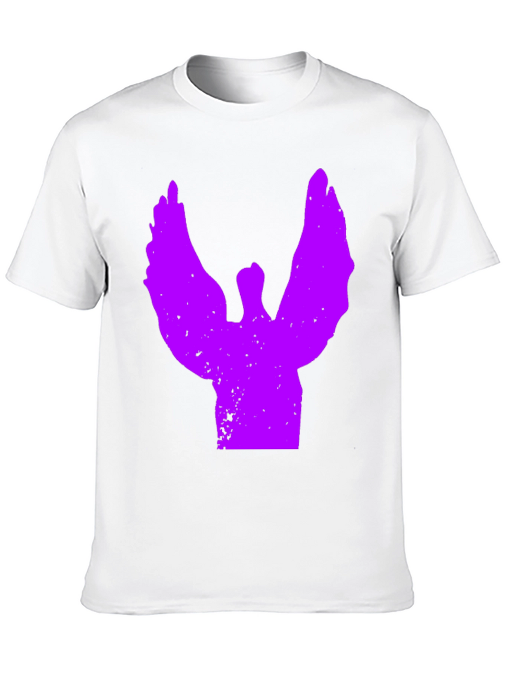 Black T-Shirt with Purple Angel Graphic