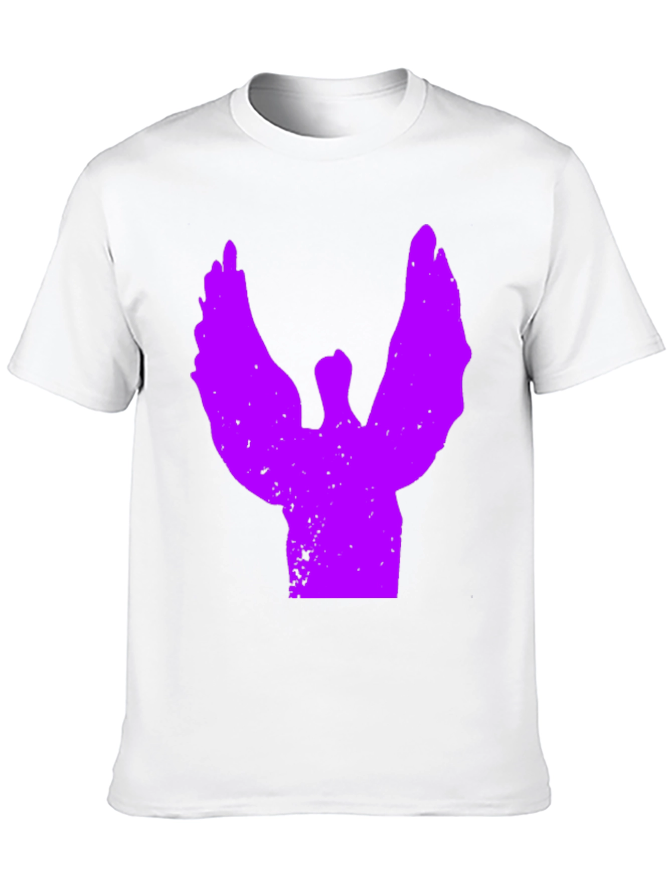 Black T-Shirt with Purple Angel Graphic