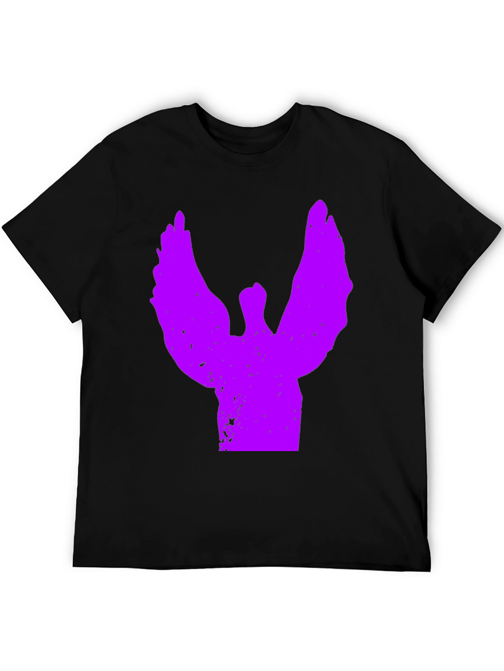 Black T-Shirt with Purple Angel Graphic
