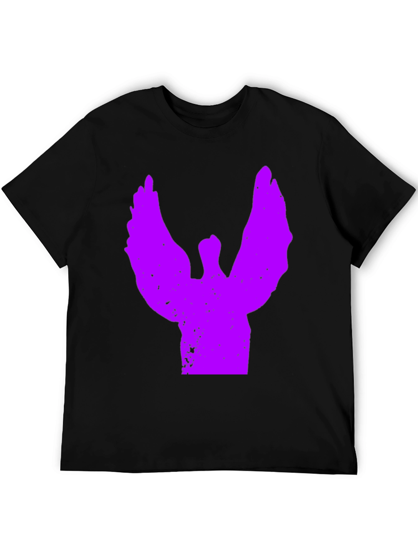 Black T-Shirt with Purple Angel Graphic