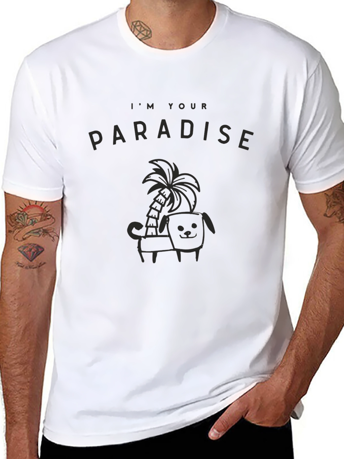 Im Your Paradise Black Graphic Tee