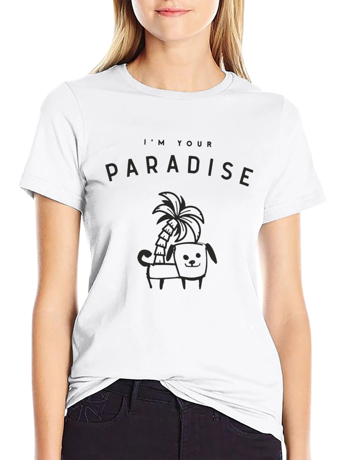 Im Your Paradise Black Graphic Tee