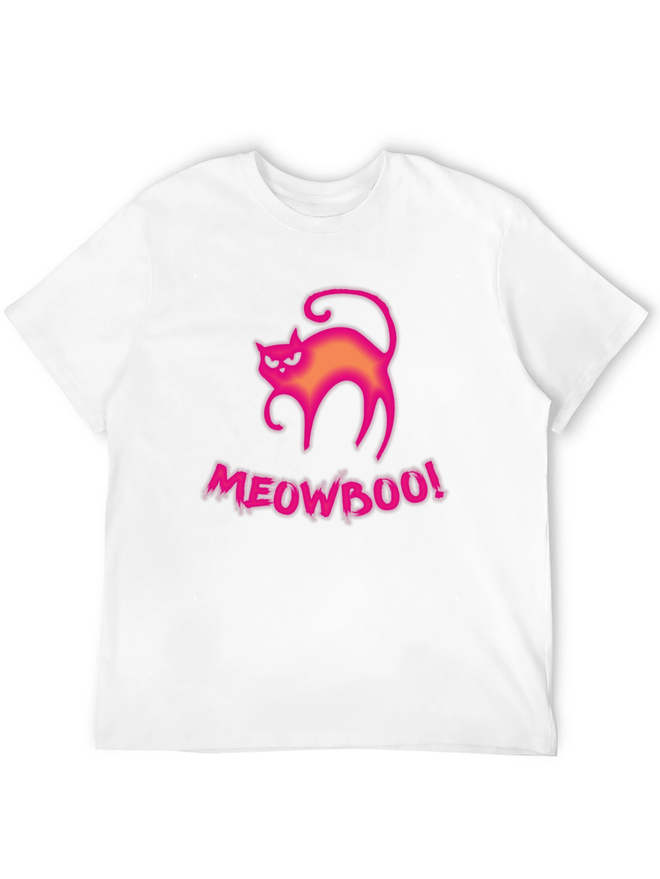 Meowboo! Halloween Cat Graphic Tee - Black Cotton