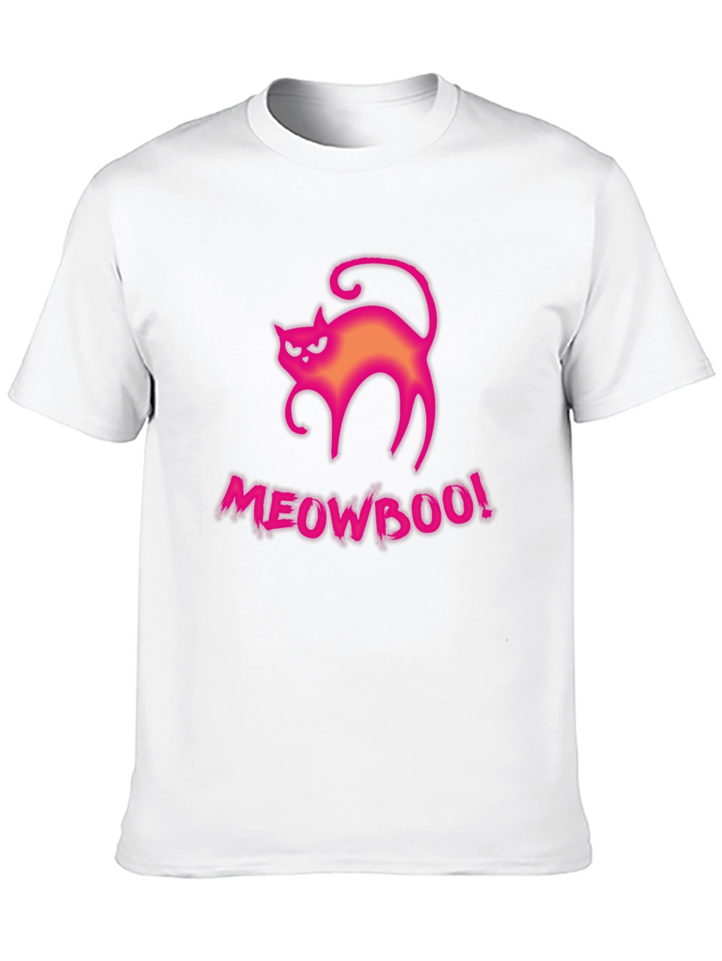 Meowboo! Halloween Cat Graphic Tee - Black Cotton