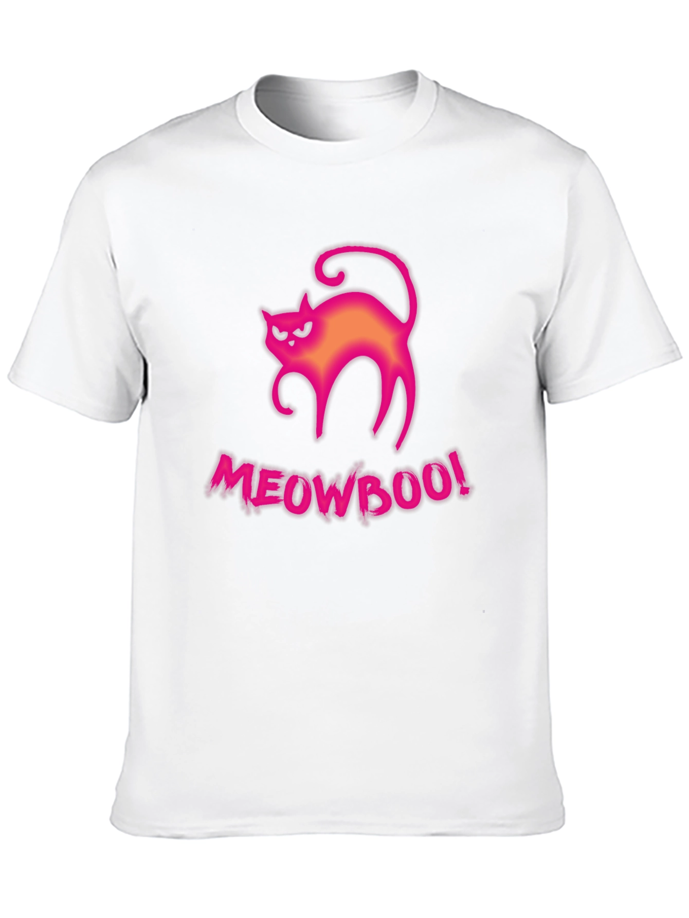 Meowboo! Halloween Cat Graphic Tee - Black Cotton