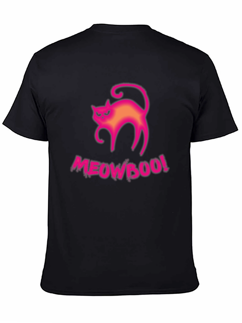 Meowboo! Halloween Cat Graphic Tee - Black Cotton